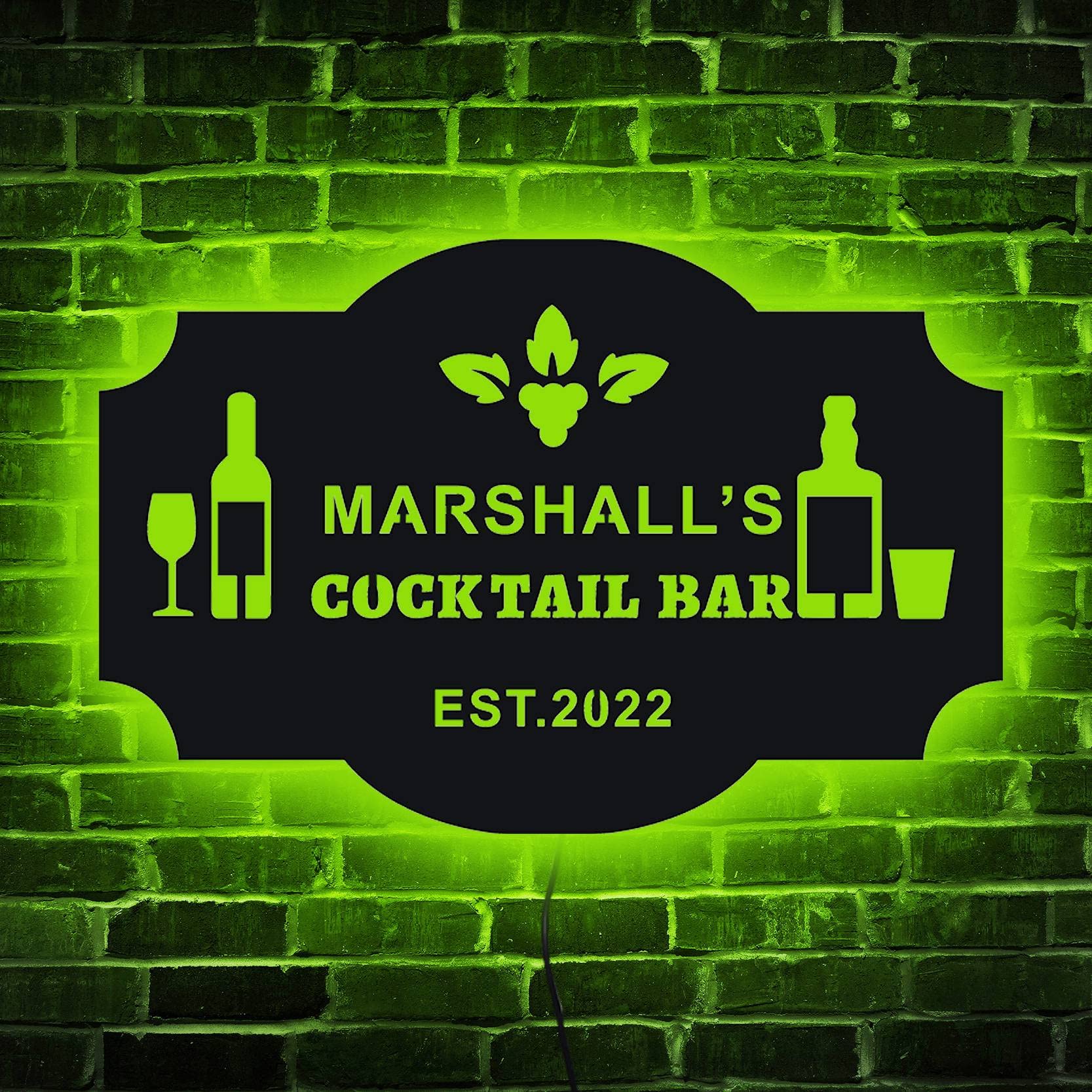 Insegna Neon Personalizzata Per Bar Domestico: 7 Colori LED, USB, Effetto 3D - Regalo Originale Uomo - 2