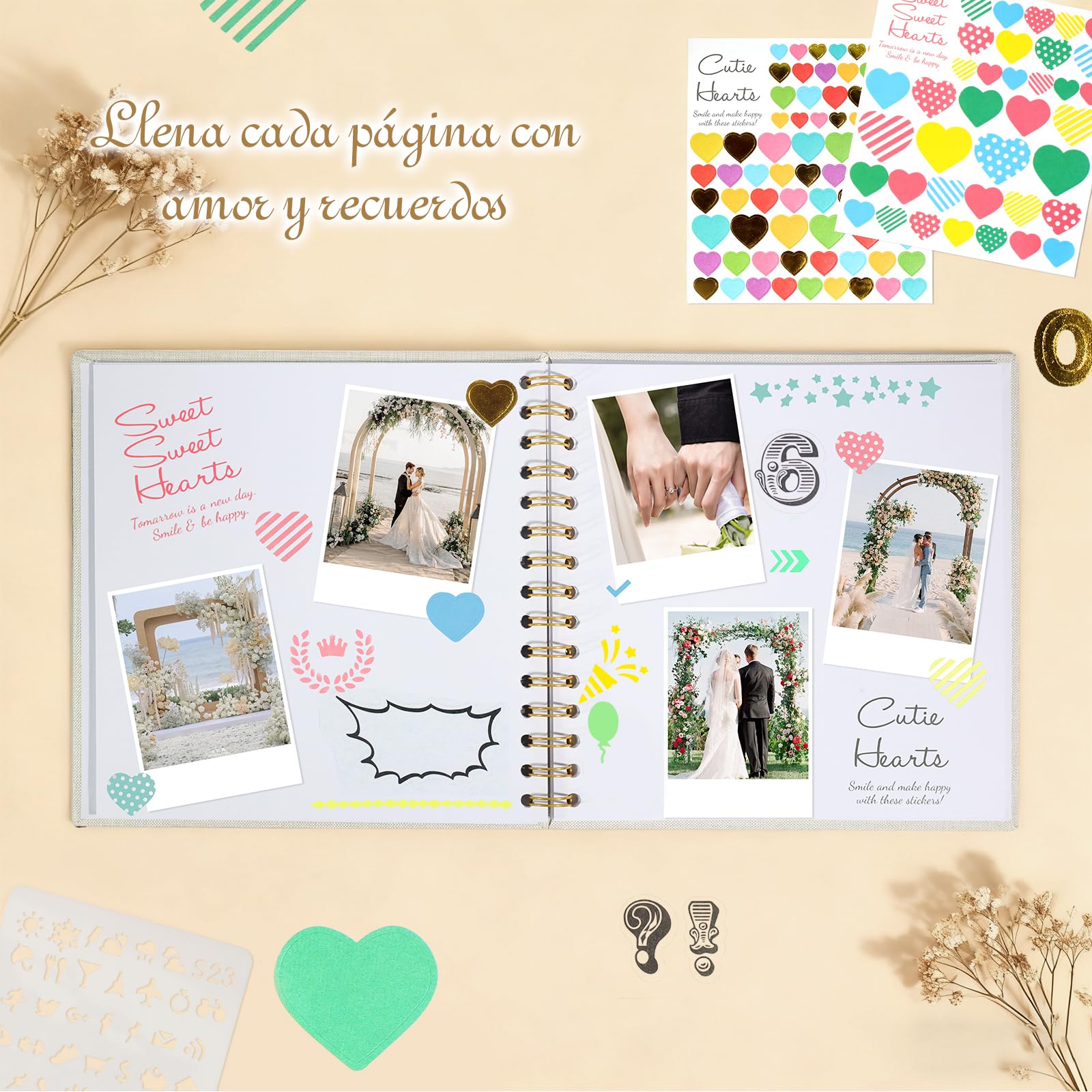 Álbum de Fotos 20,5x20,5 cm 20 Páginas Scrapbook para Personalizar