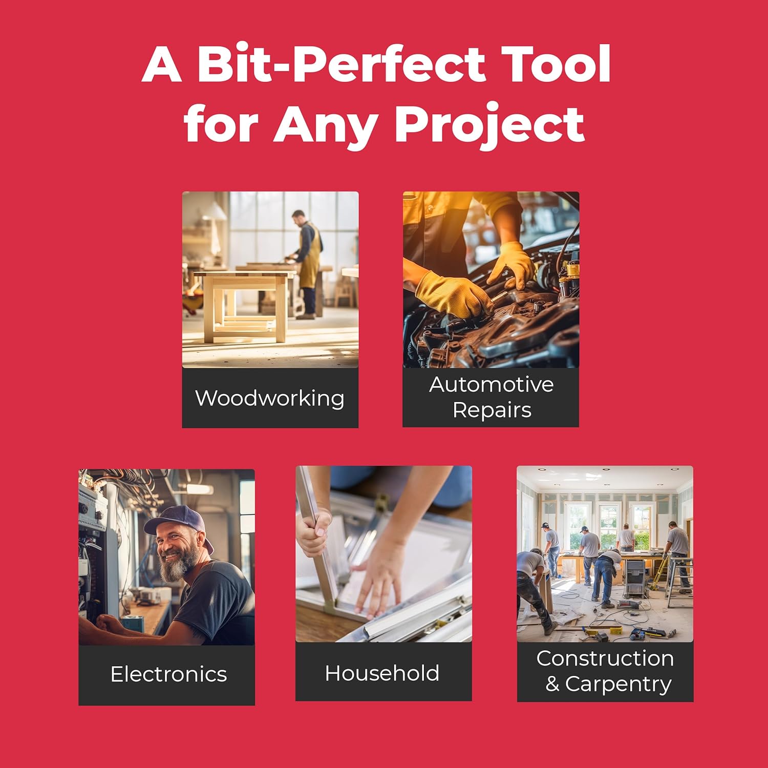 Megapro 151TP - Tamperproof 15-in-1 Multi-bit Screwdriver (Black/Red)