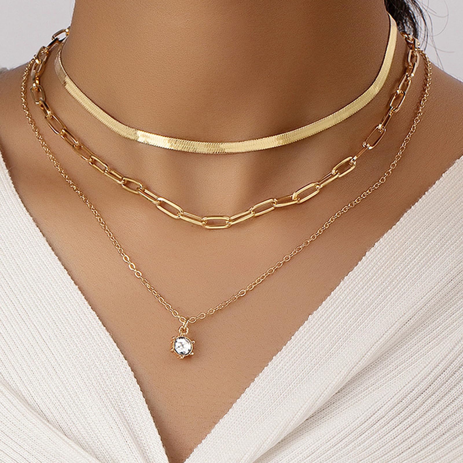 Joyas de Mujer - Set de 40 Piezas: Brazalete Dorado, Cadena y Collar Oro, Gargantilla y Choker Dorado, Bisutería, Joyería y Colgante para Mujeres, Oro - 5