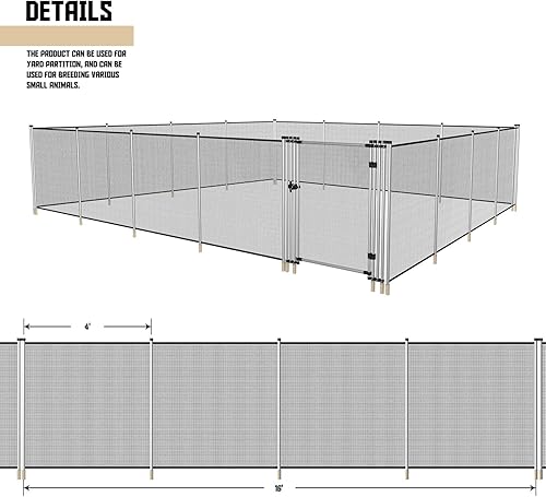 Miniatura 3 de TANG Valla de piscina para piscinas enterradas, valla de malla de seguridad extraíble, valla de patio, valla de jardín con postes de soporte, cerca