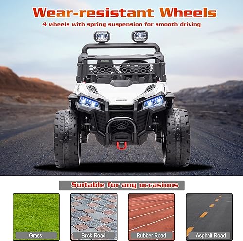 Miniatura 6 de POSTACK 24V 4X4WD Kids UTV, Electric Ride On Toy Car with Remote Control, Battery Powered Ride on Truck for Kids Side by Side Off-road with EVA