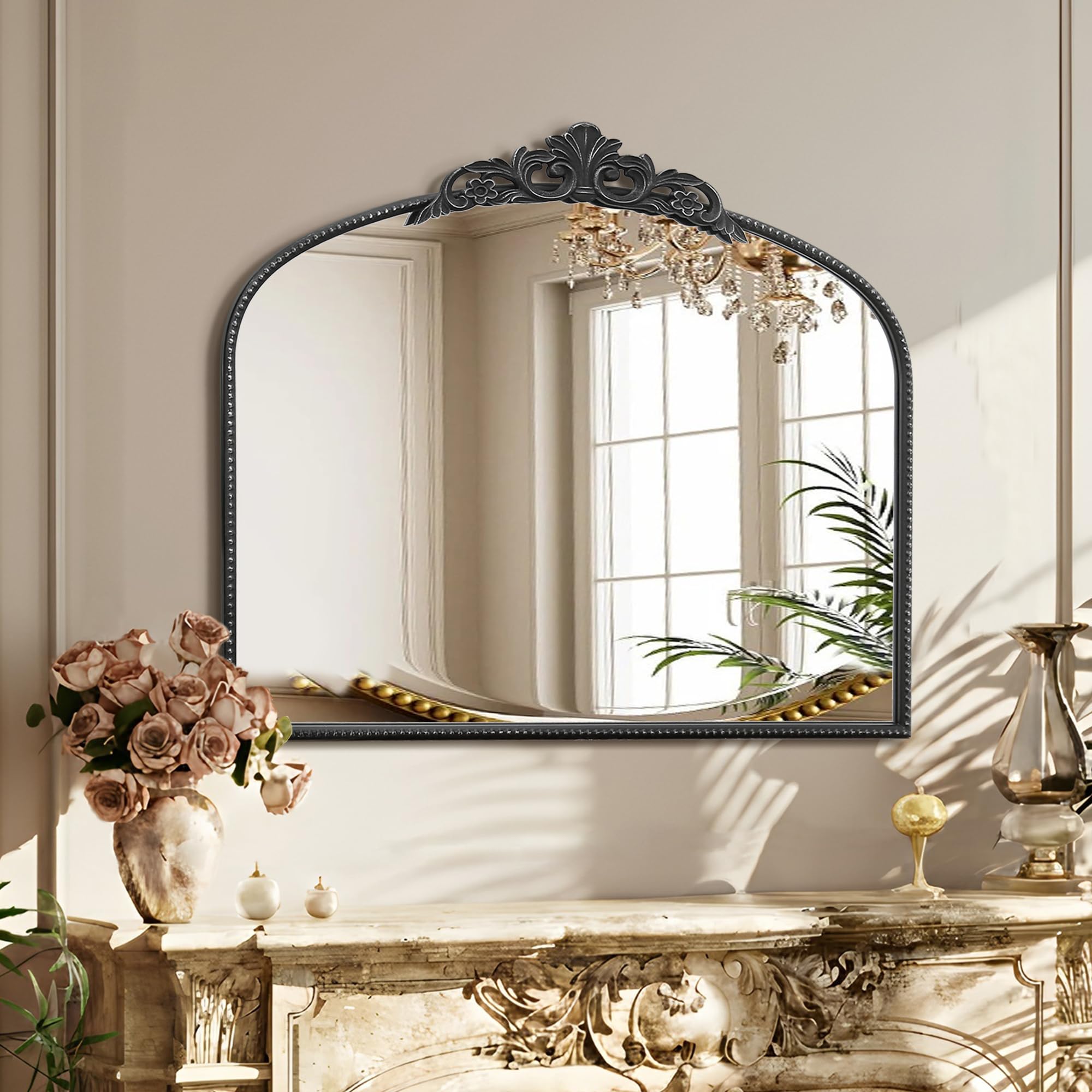 Baroque vintage mirror ロココ調／エンジェル Amazon.com: Micasso Vintage Black Arched Mirror: 36