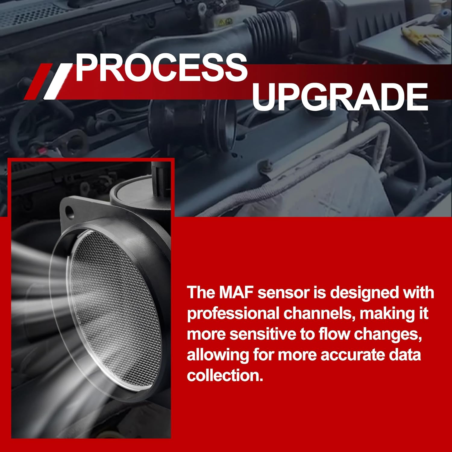 MAF Mass Air Flow Sensor Meter w/Aluminum Housing 25008219 19208521 Compatible for Chevy Suburban Tahoe Camaro Express GMC Savana Yukon C K Series Cadillac Escalade Pontiac 1993-2004