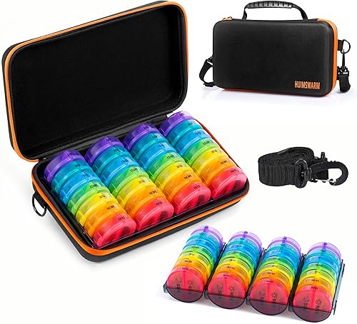 Organizador mensual de pastillas 2 veces al día, pastilleros y organizador 2 veces al día, 7 días, mensual, puede hacerlo tú mismo, con funda