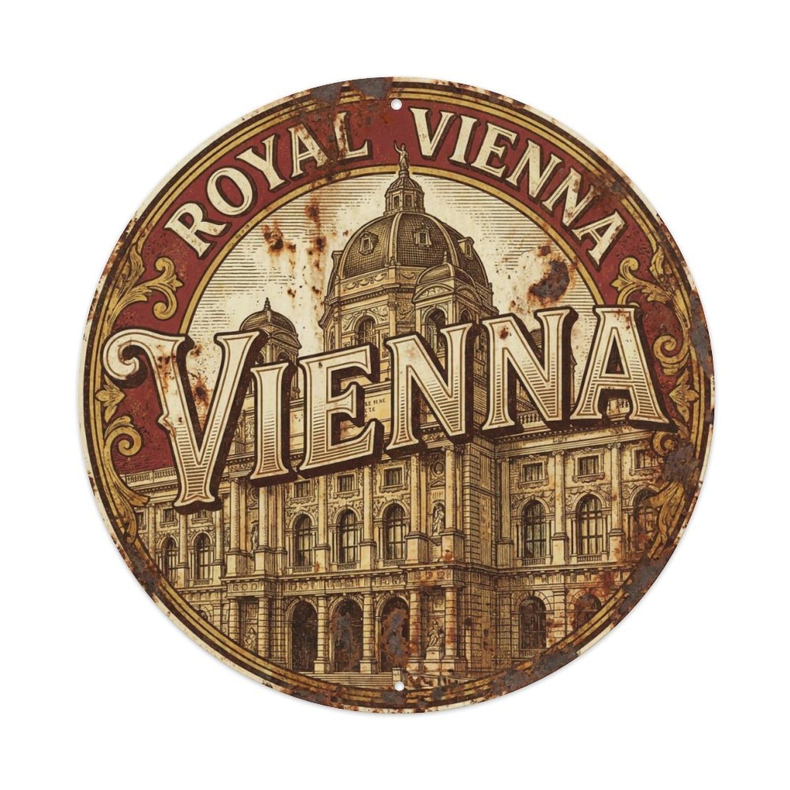 Vintage Travel Vienna Austria Gift Metal Tin Sign
