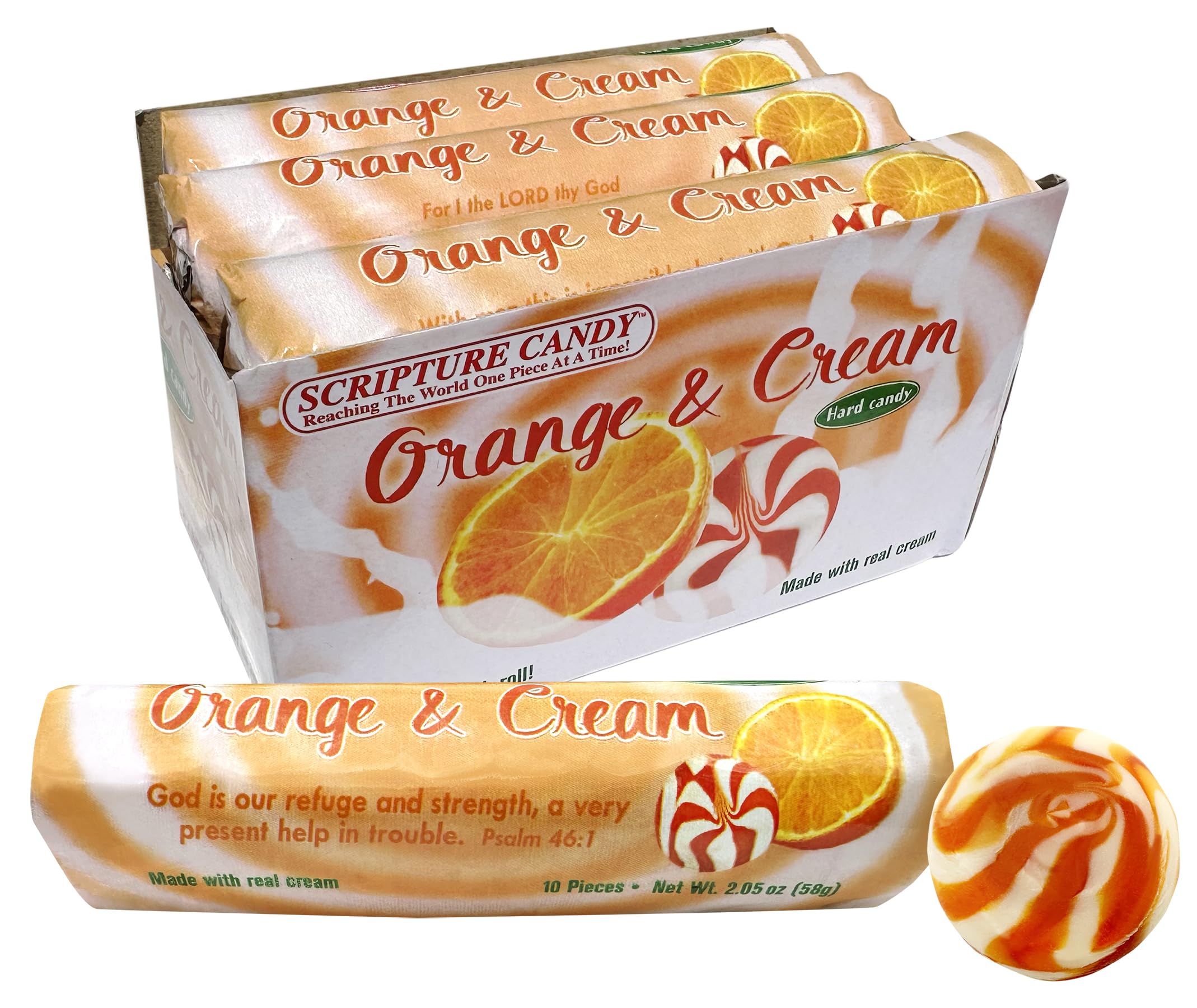 Orange and Cream Hard Candy Rolls, 9 Count