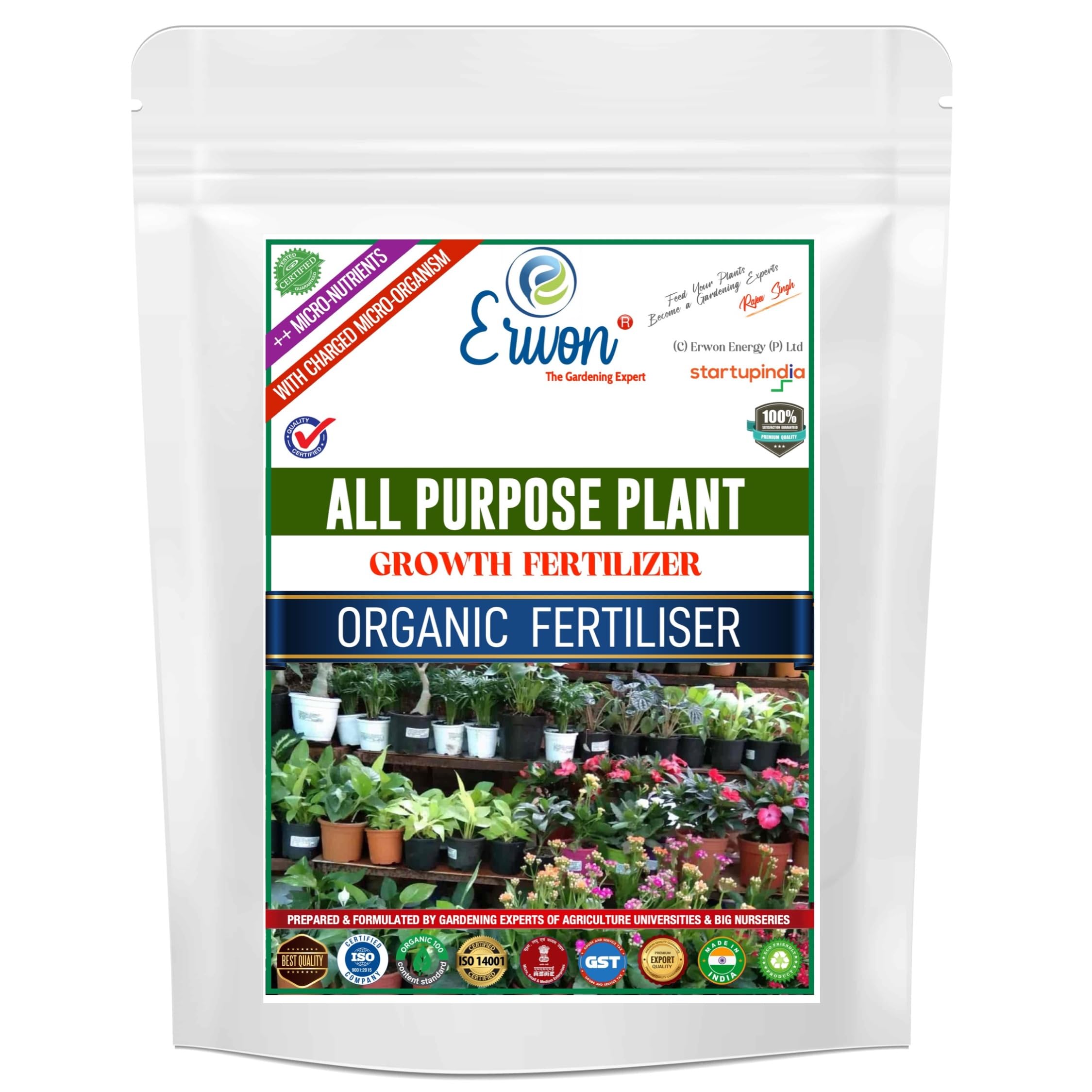 Erwon® All Purpose Plant Growth Fertilizer Premium Essential Powerful Organic Fertilizer for Overall Growth of All Purpose Plants, with Charged Micro-organism and ++ Micronutrients (900 gm)-picture-20