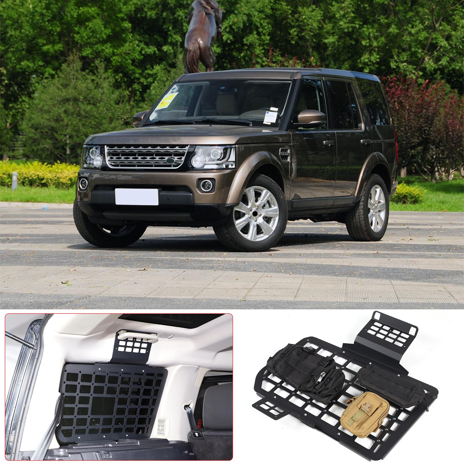 Set di montaggio per vano bagagli laterale in alluminio per Land Rover Discovery 3 & 4 (2004-2016), 3 pezzi (destra e sinistra), accessori per l'organizzazione del bagagliaio (sinistra)