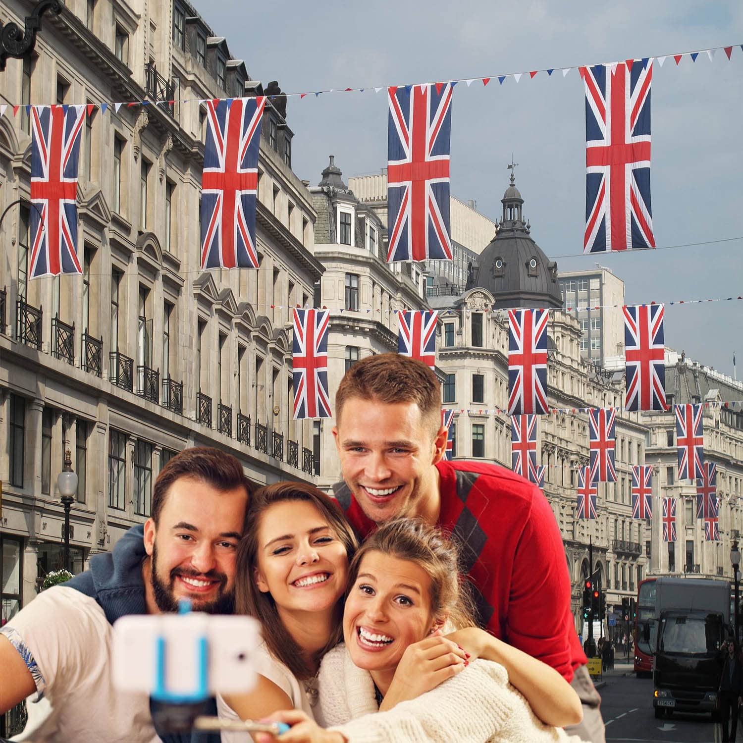 Buy 32.8ft Fabric Union Jack Bunting Banner, Bunting for Queens