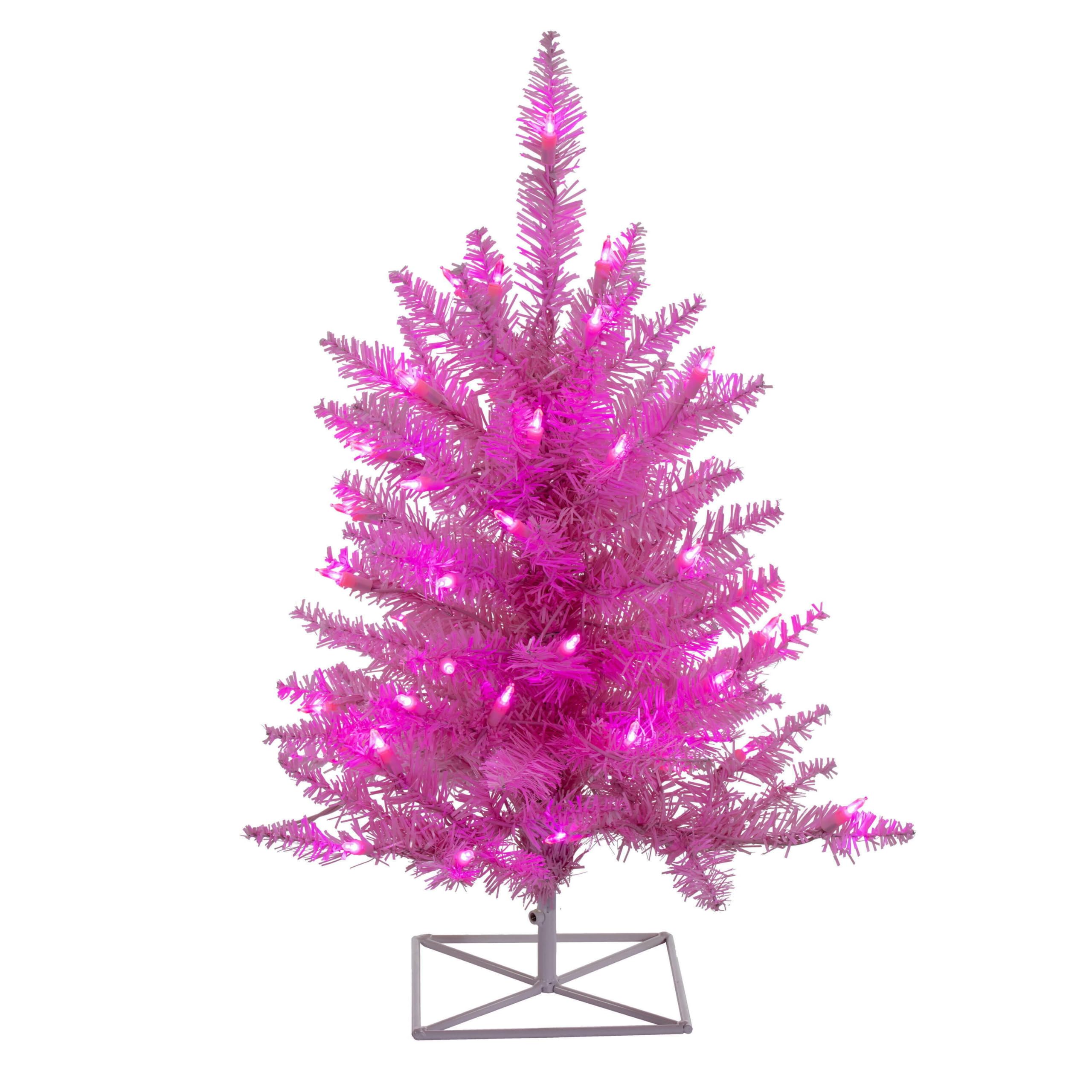 Vickerman 3' Light Pink Artificial Christmas Tree Featuring 234 PVC