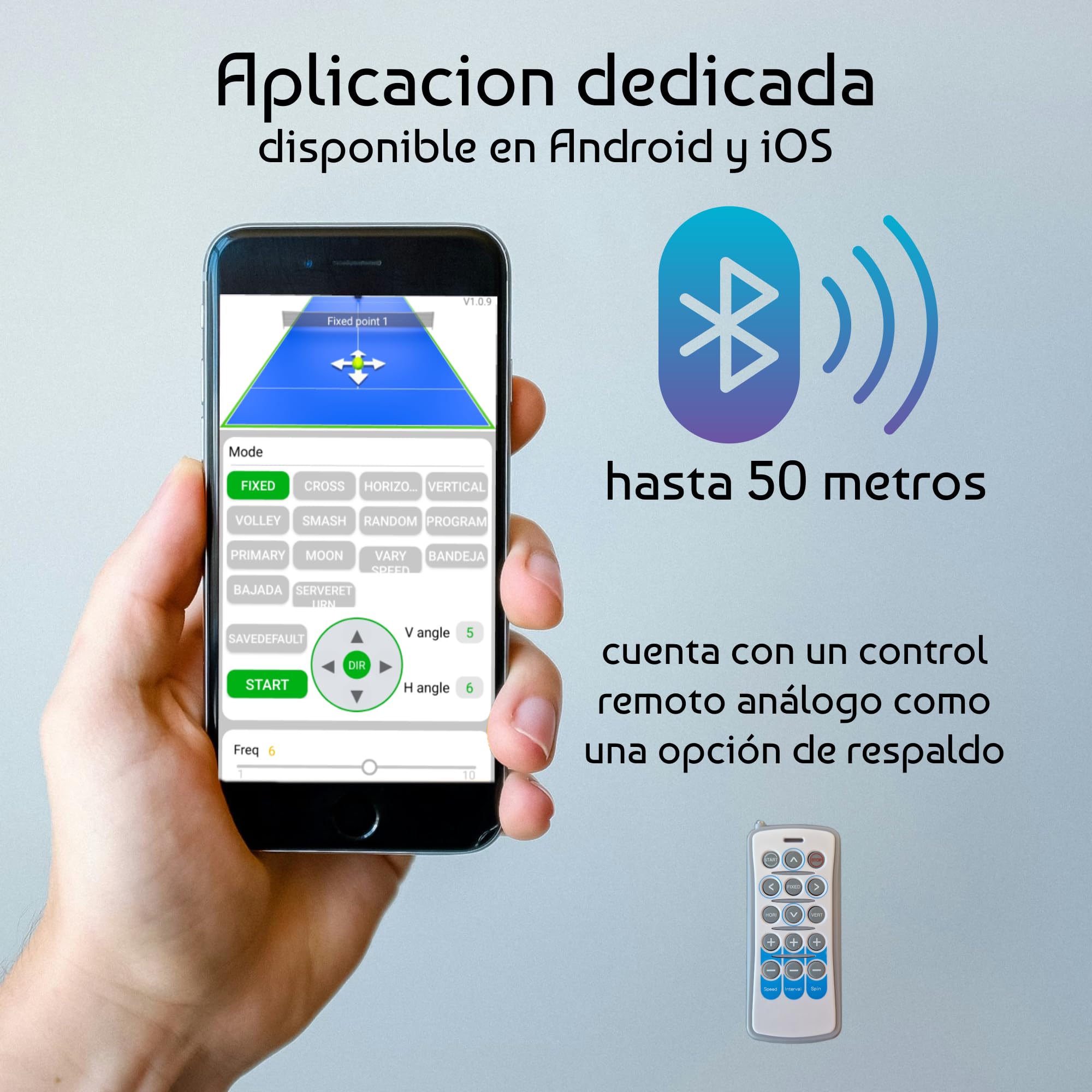 Máquina Lanza Pelotas Pádel Tenis Portátil, Batería 8 Horas, Control App y Remoto, 1500 Golpes