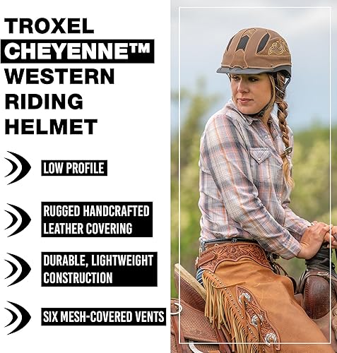 Vista 2 de Troxel Cheyenne Rugged Horse Riding Helmet, Low-Profile, Self-Adjustable Design, Safety Horseback Riding Gear