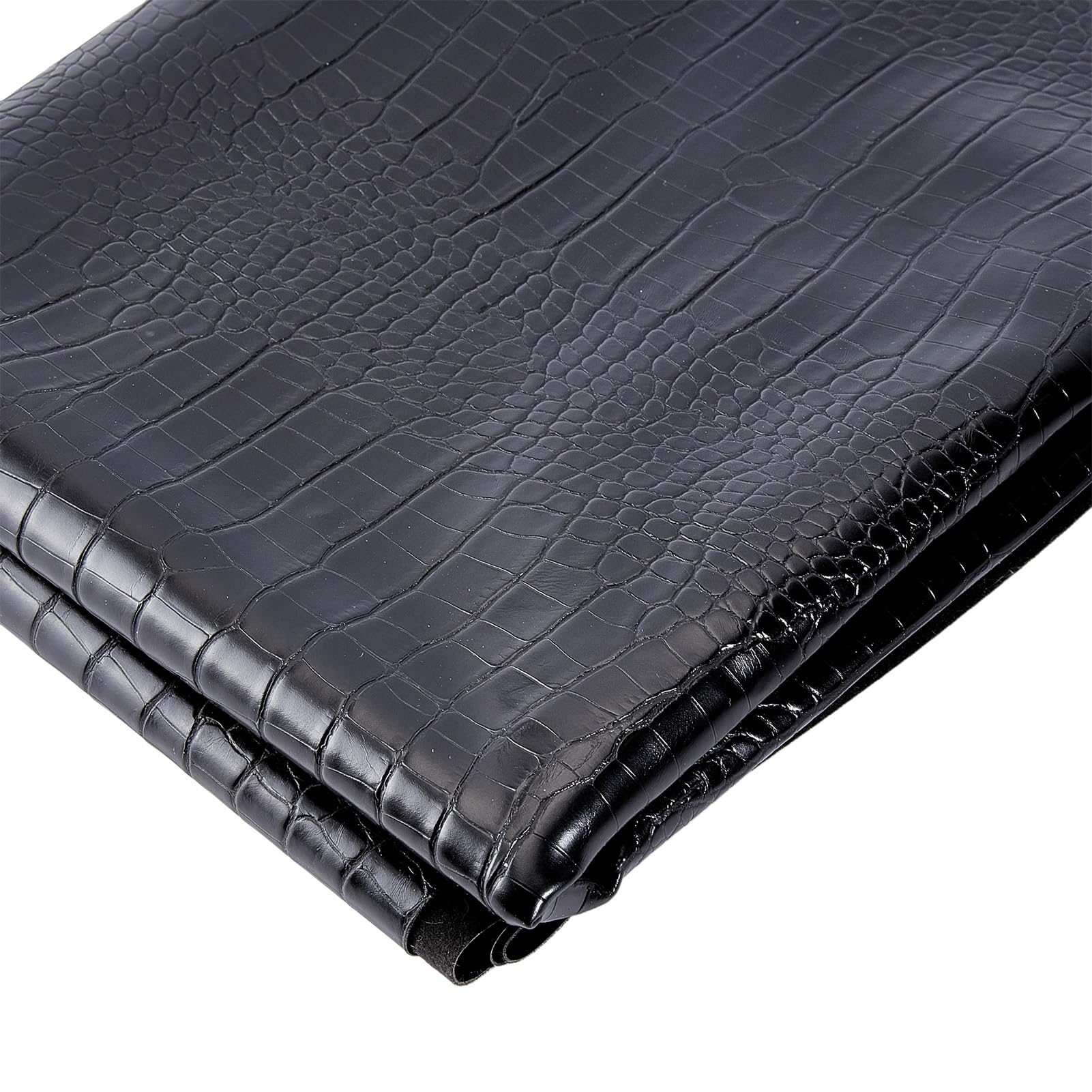 letsinstyle 1 Yard 53 Inch Crocodile Embossed Faux Leather Fabric, Alligator Textured Synthetic PU Fabrics, Soft Vinyl for Earrings Hair Bows Making and DIY Projects