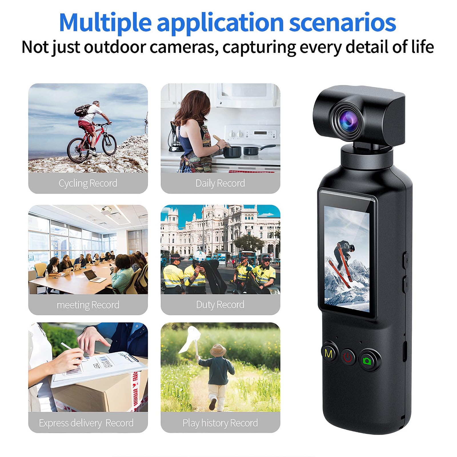 OBEST Cámara Acción 4K con 64GB Mini Camara Deportiva Portátil WiFi Bodycam | Camara Corporal con Pantalla 1,99" Rotación 270, POV Vlog Action CAM Pequeña Actividades Diarias Aire Libre Negro