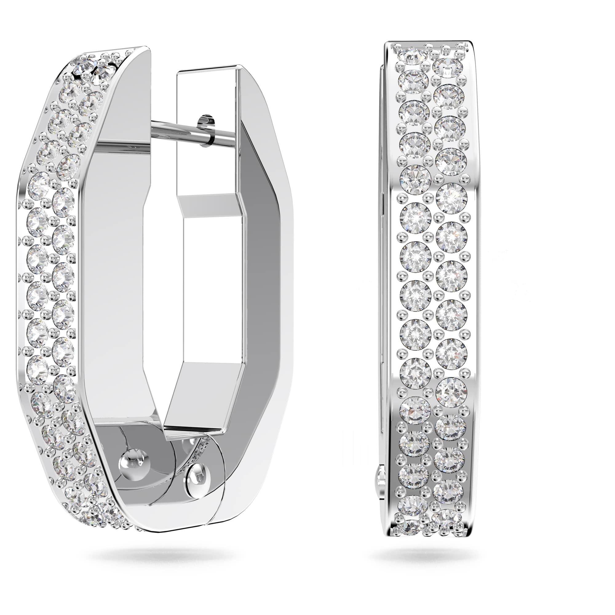 Swarovski Women's Silver/White Dextera Hoop Crystal Earrings 5618307