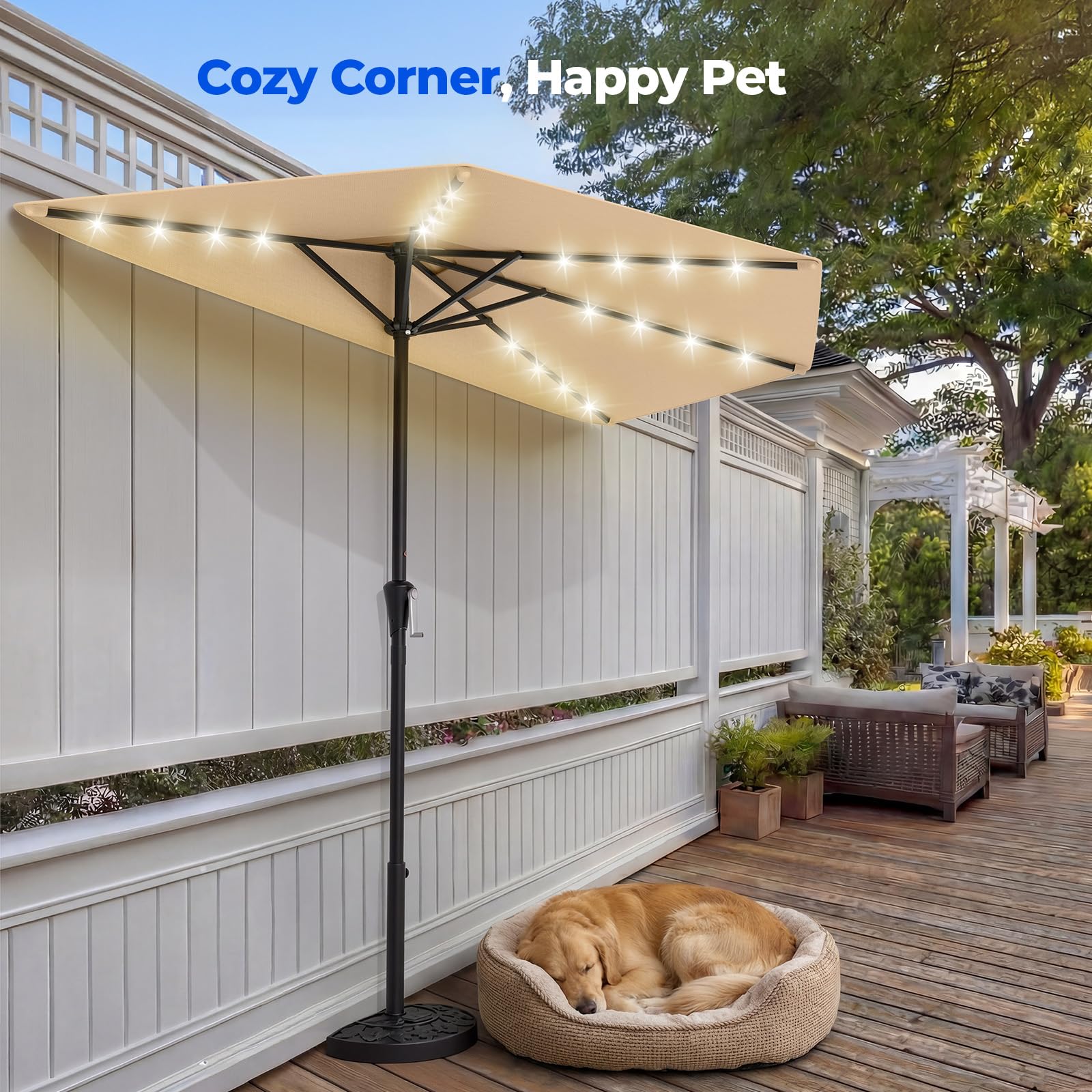 half wall umbrella patio led HOMSHADE 9FT with Solar Lights for Outdoor, Waterproof Half Umbrella for Small Spaces, Balcony, Deck(Beige) : Patio, Lawn & Garden Model:Camel 350W V (with display) White HJC : HJC DS-X1 Since its launch in bit kit