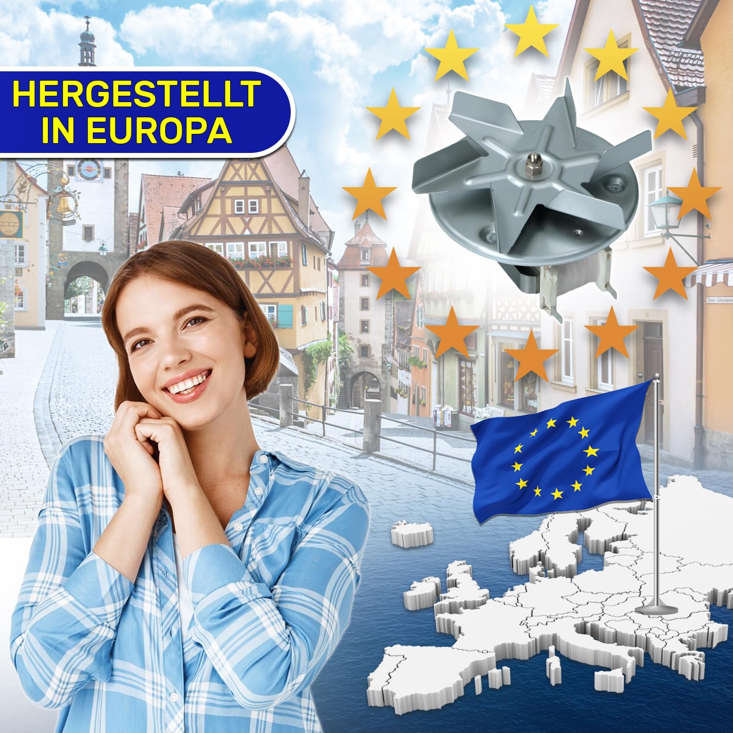 Motor Heißluftgebläse für Backofen 25W 220/240V 50/60Hz mit dem Originalcode C00230134 für Indesit für Hotpoint 482000062496 für Whirlpool - MADE IN EU - Garantie 10 Jahre - MONTERAL