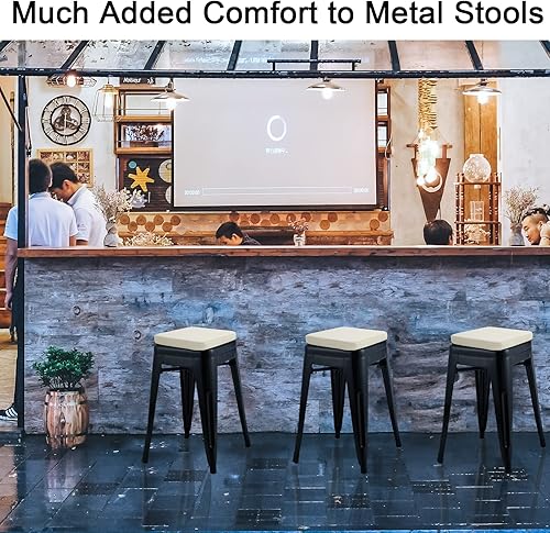 Miniatura 6 de BUYUE Juego de 4 cojines magnéticos antideslizantes mejorados para taburetes de bar, de piel sintética de lujo, impermeables, para taburetes de