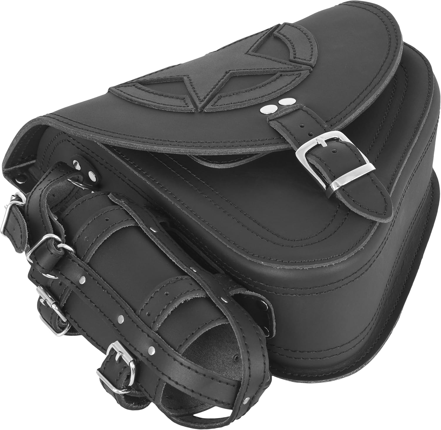 Fortuna Black Swing Arm Bag Biker Bag Hardtail Frame compatible with Harley Davidson Fatboy Left Breakout Fat Bob Side HD Special Edition Side Bag