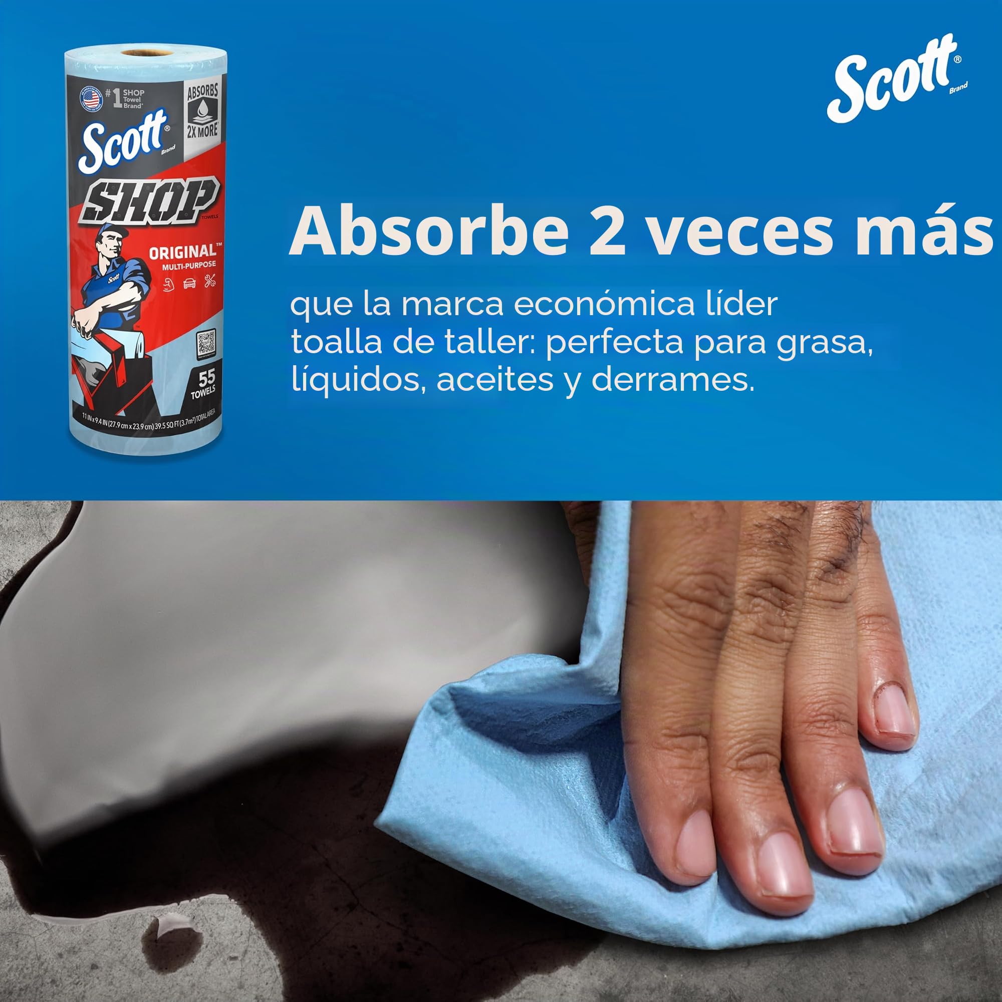 Kimberly-Clark 75130 SCOTT - Rollo de toallas de tienda, 55 unidades (paquete de 1)