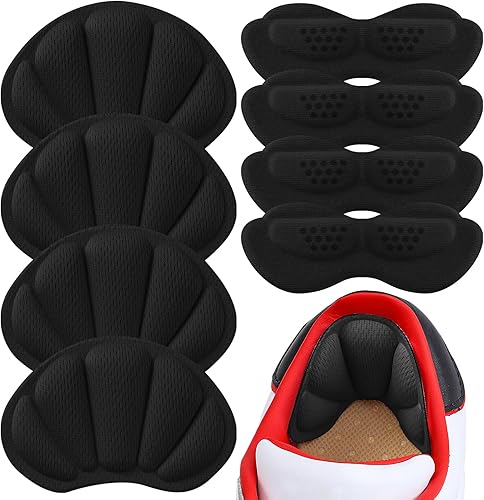 Insertos de cojín trasero del talón, negro, (4pcs-Black+4pcs-Black-B)