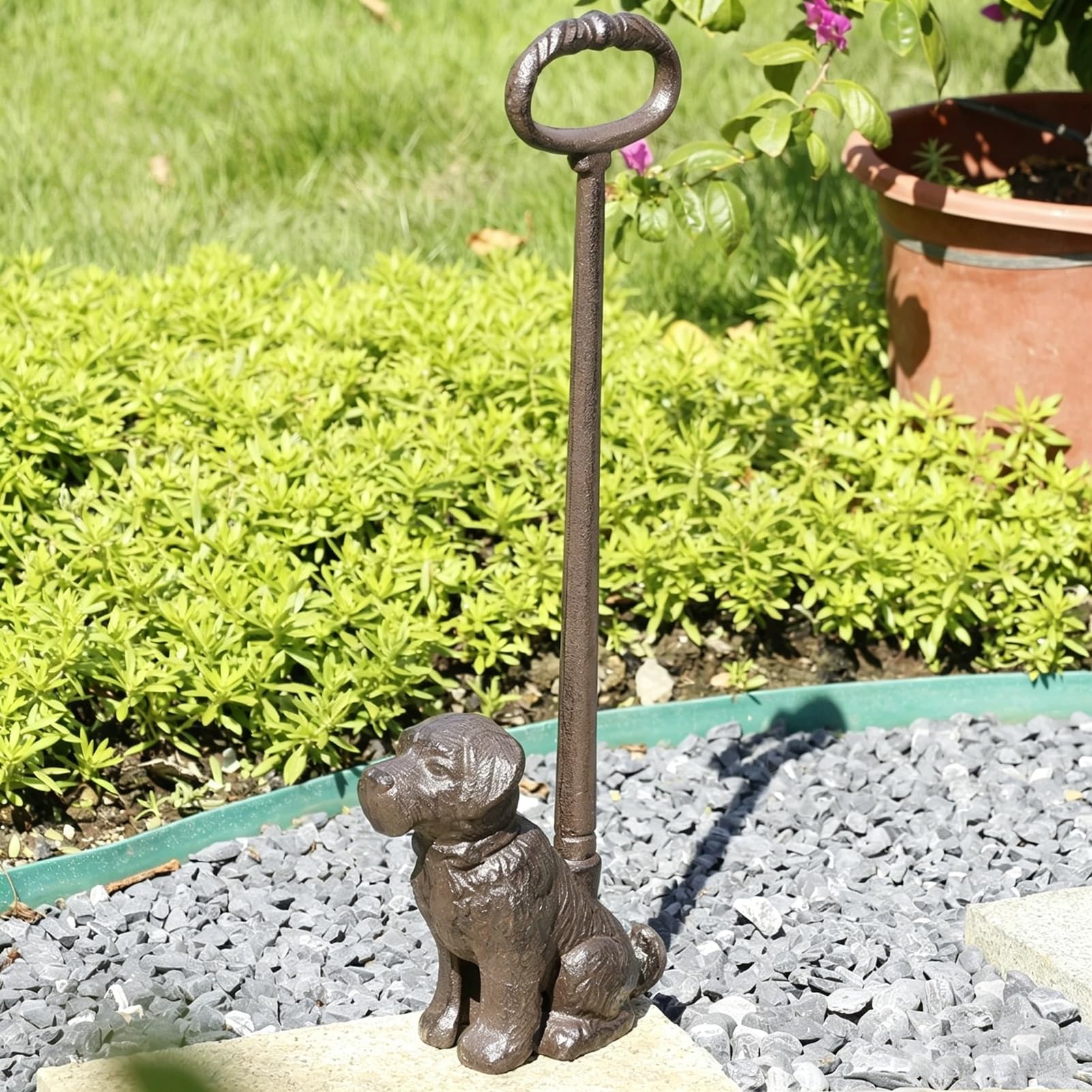 Tope de Puerta de Hierro Fundido 100% para Puertas Pesadas, 2,3Kg Tope De Puerta con Peso para Exteriores Patio Jardín Casa De Campo Altura 49,5cm