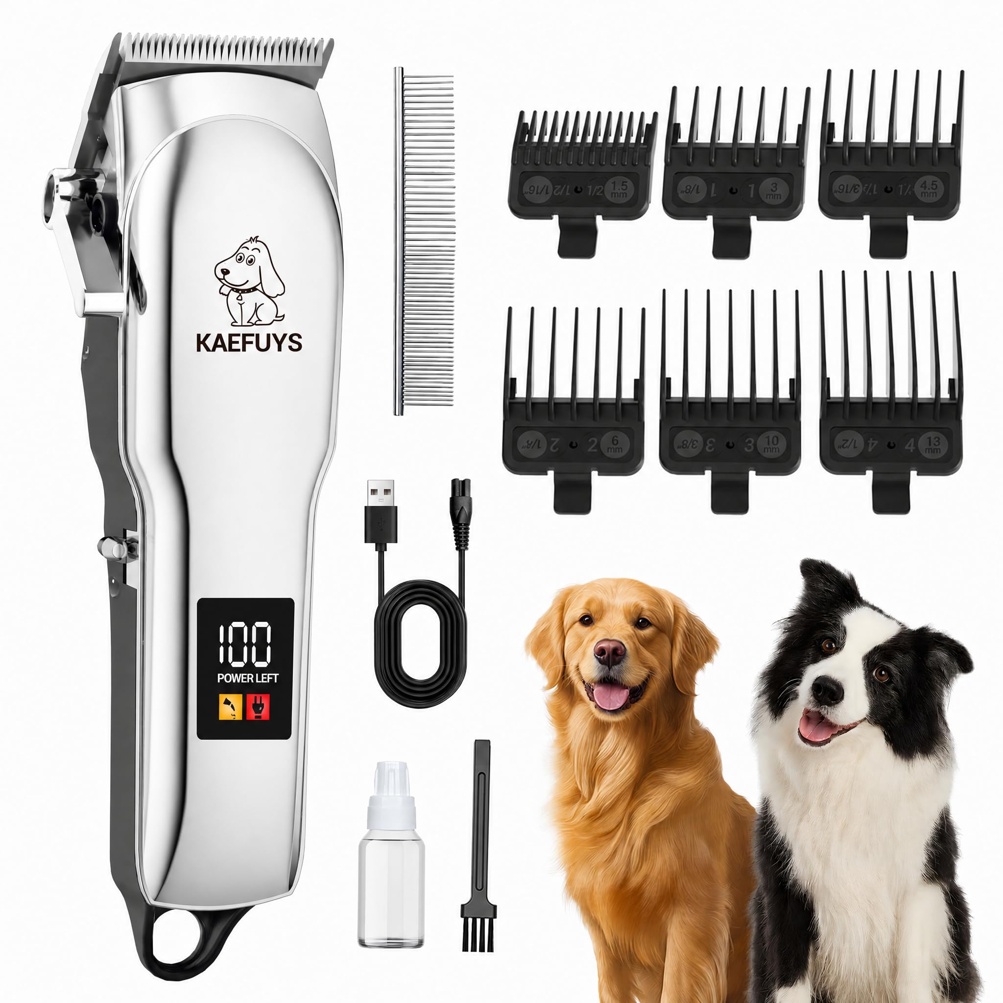 KAEFUYS Hundeschermaschine IPX7 Wasserdichtes Schermaschine Hund Katze Professionelles Hundeschermaschinen-Set Geeignet für Katzen Hunde Kaninchen etc.