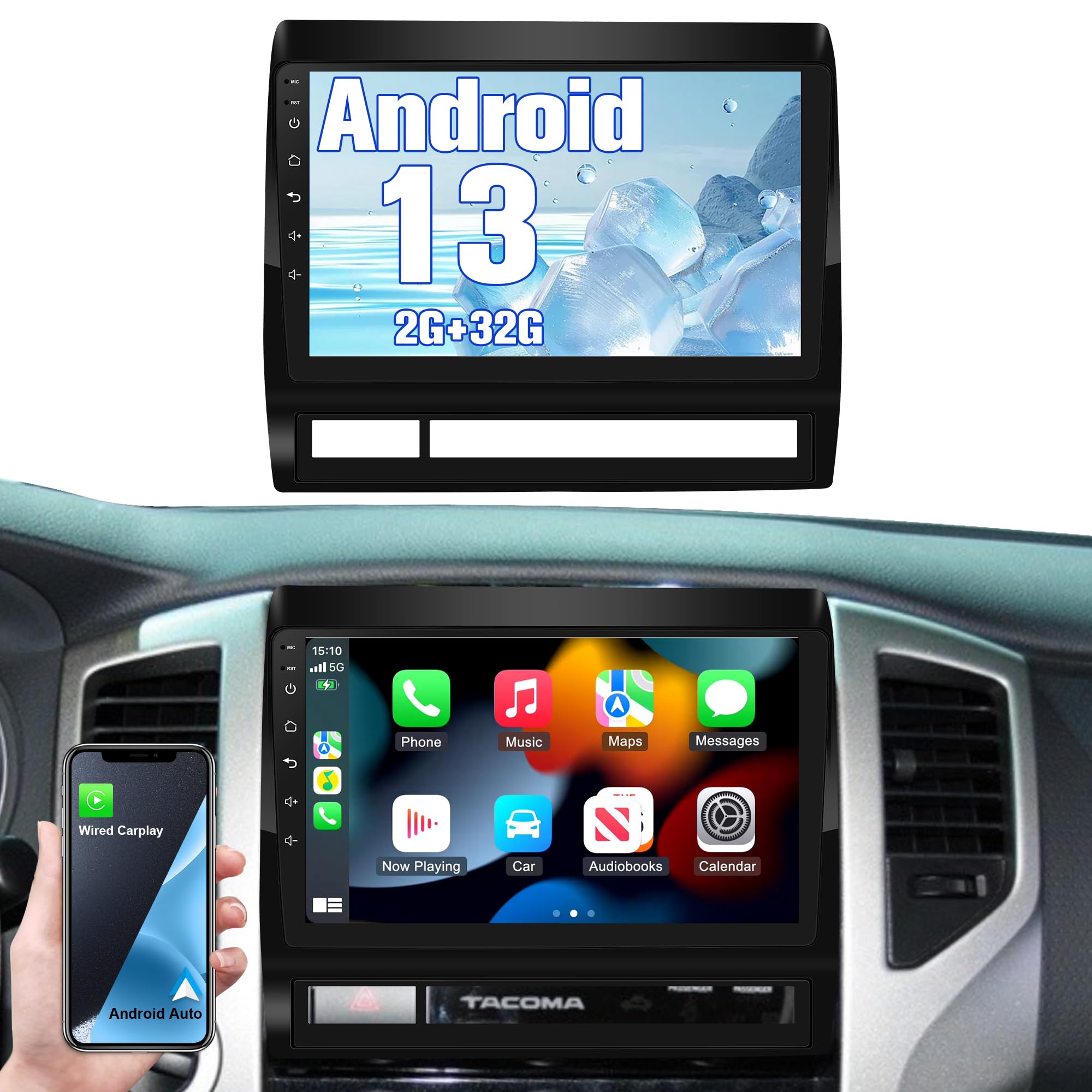 9" Touchscreen Car Stereo For Toyota Tacoma 2005-2015 - Wireless CarPlay & Android Auto With Backup Camera