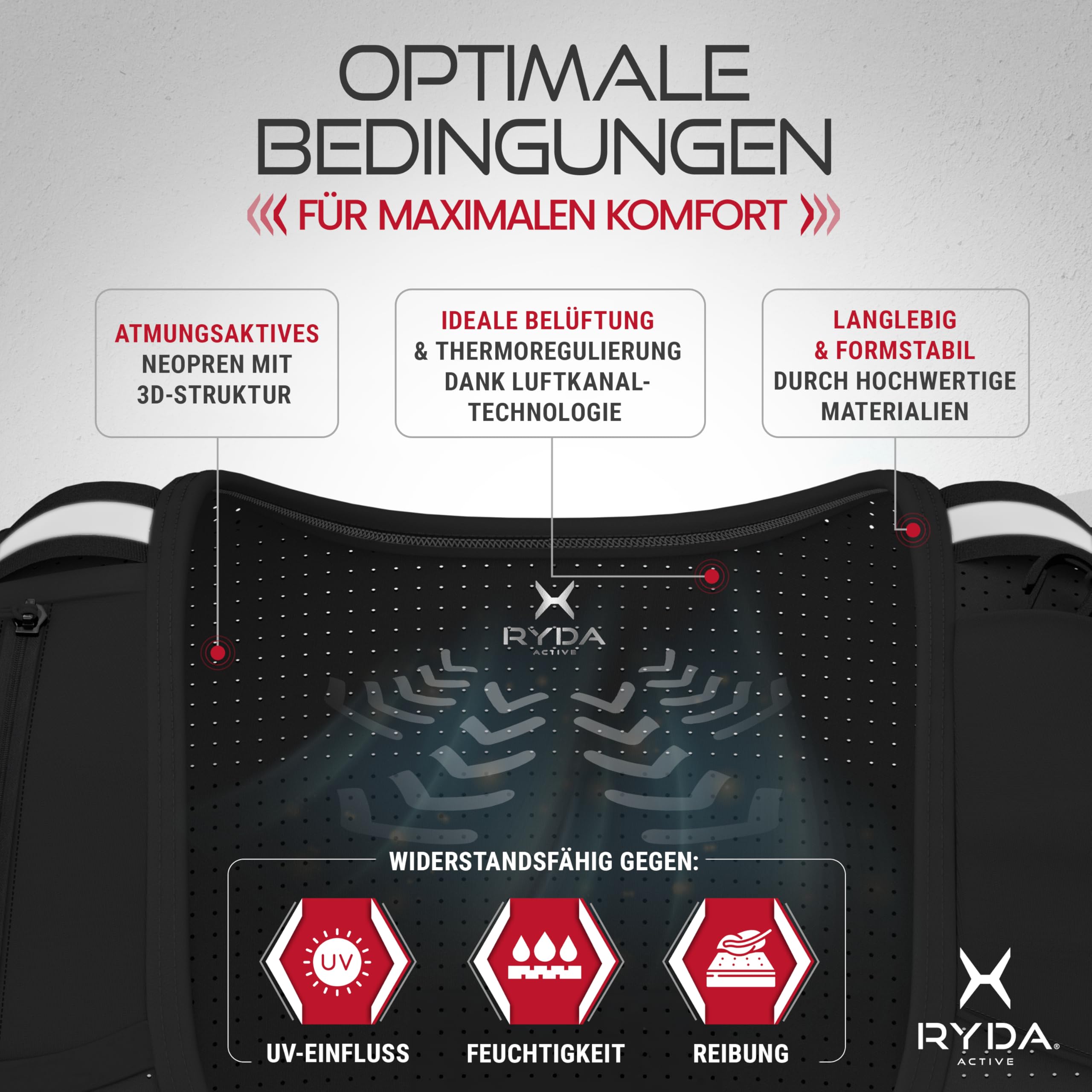RYDA ACTIVE Hardloopvest voor dames en heren, ultralicht, reflecterend en universeel verstelbaar, met drinkfles en veiligheidslabel, ideaal voor joggen, hardlopen, trail, marathon en wandelen
