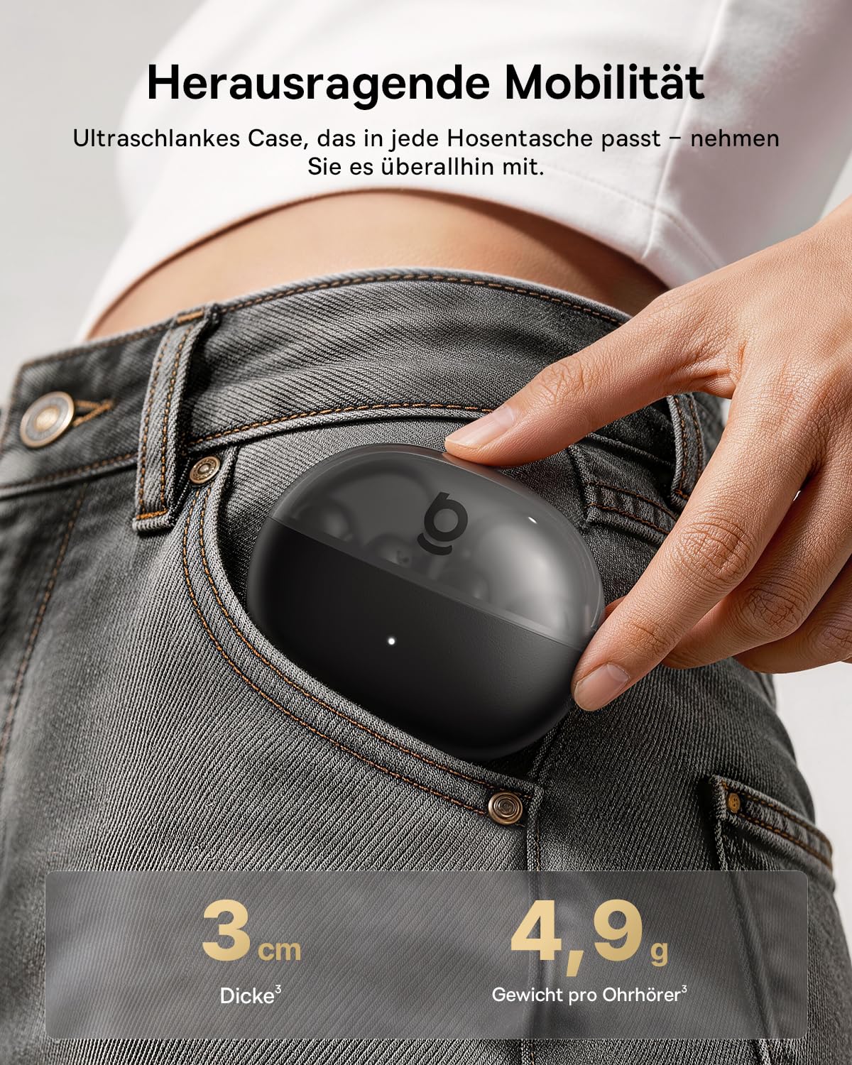 Baseus Bowie MC2 Air Open-Ear-Kopfhörer, Clip-On Earbuds mit CloudComfort, Bluetooth 6.0, SuperBass 2.0, 4 KI-Mikrofonen für klare Anrufe, 40 Std. Akkulaufzeit, IP67, nur 4,9 g leicht
