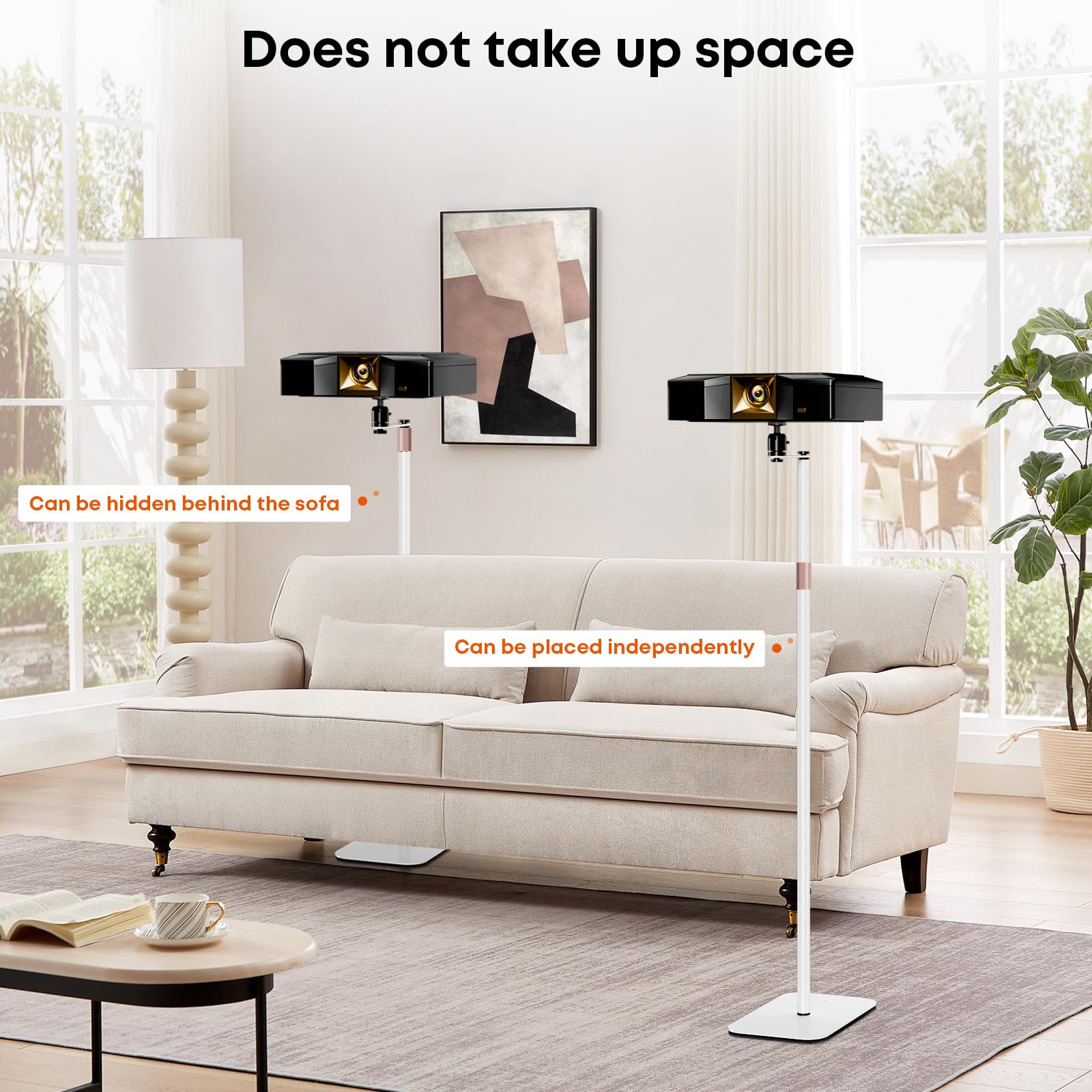 PUTORSEN Beamer Ständer, Projektorständer mit 360° Schwenkbarer,Tragkraft bis zu 5kg , kompatibel mit Beamern, Kameras & Webcams für Zuhause, Büro & Outdoor,Weiß