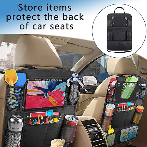 Miniatura 7 de 2 organizadores de respaldo de asiento de automóvil, organizador de asiento de automóvil de capacidad extra grande con 6 bolsillos de malla, 2