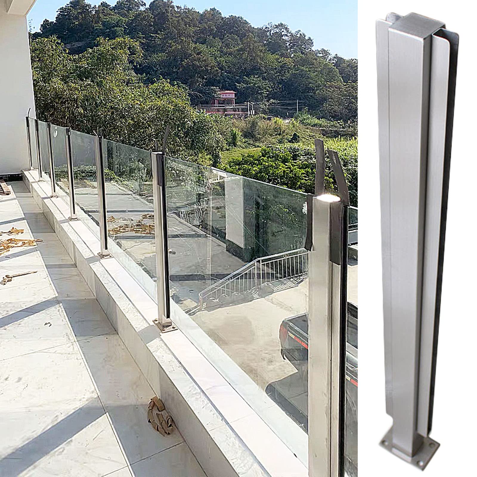 Support de poteau en acier inoxydable pour clôture en bois et rambarde d'escalier extérieur
