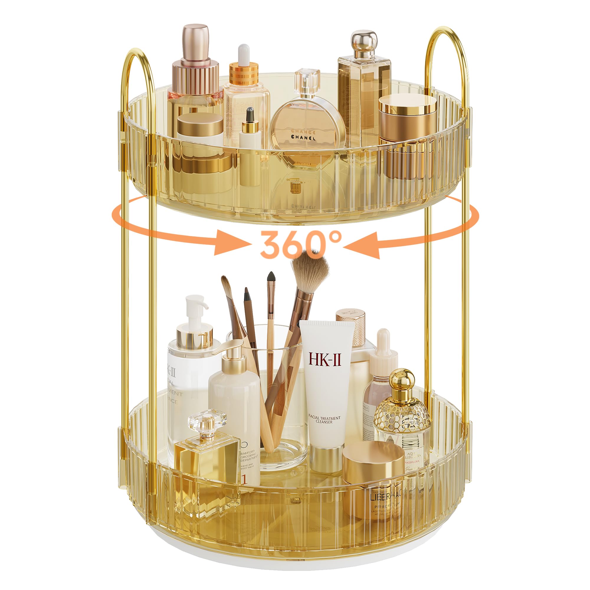 Organiseur rotatif de maquillage et de soins pour la coiffeuse