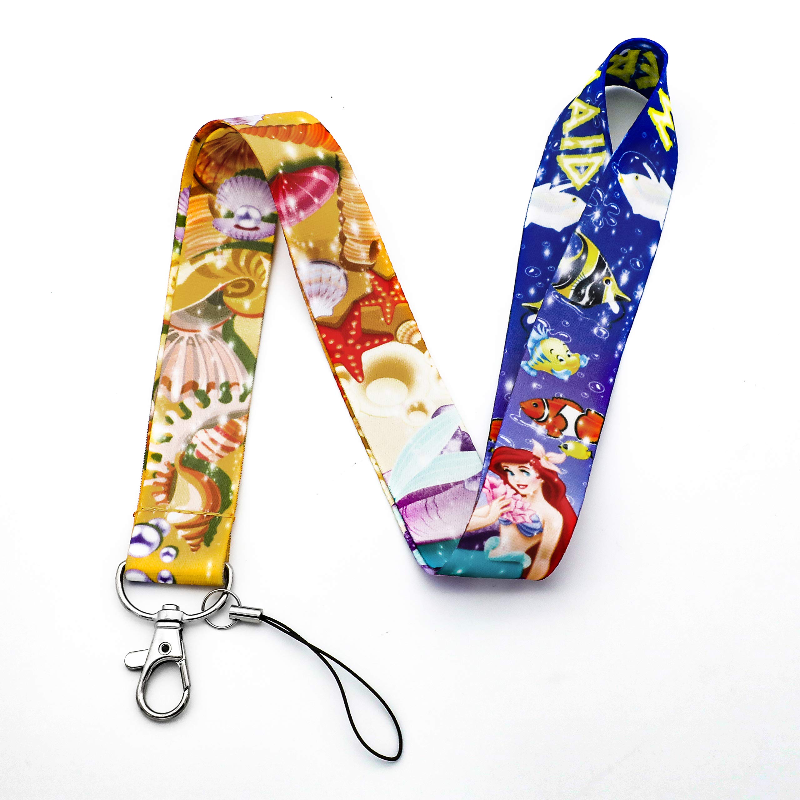 G-AhoraMermaid Lanyard Keychain Disney Mermaid ID Bage Holder