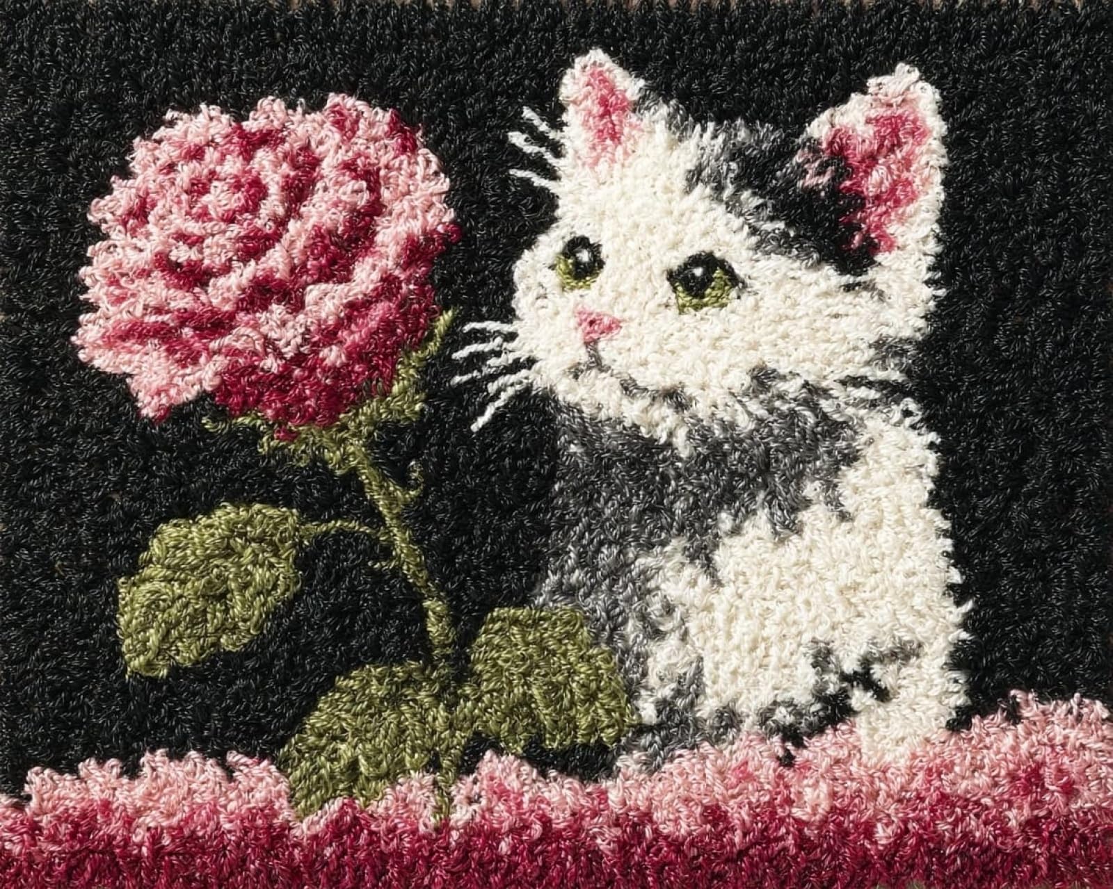 Wallphantom Latch Hook Kits Rugs,cat and Flower