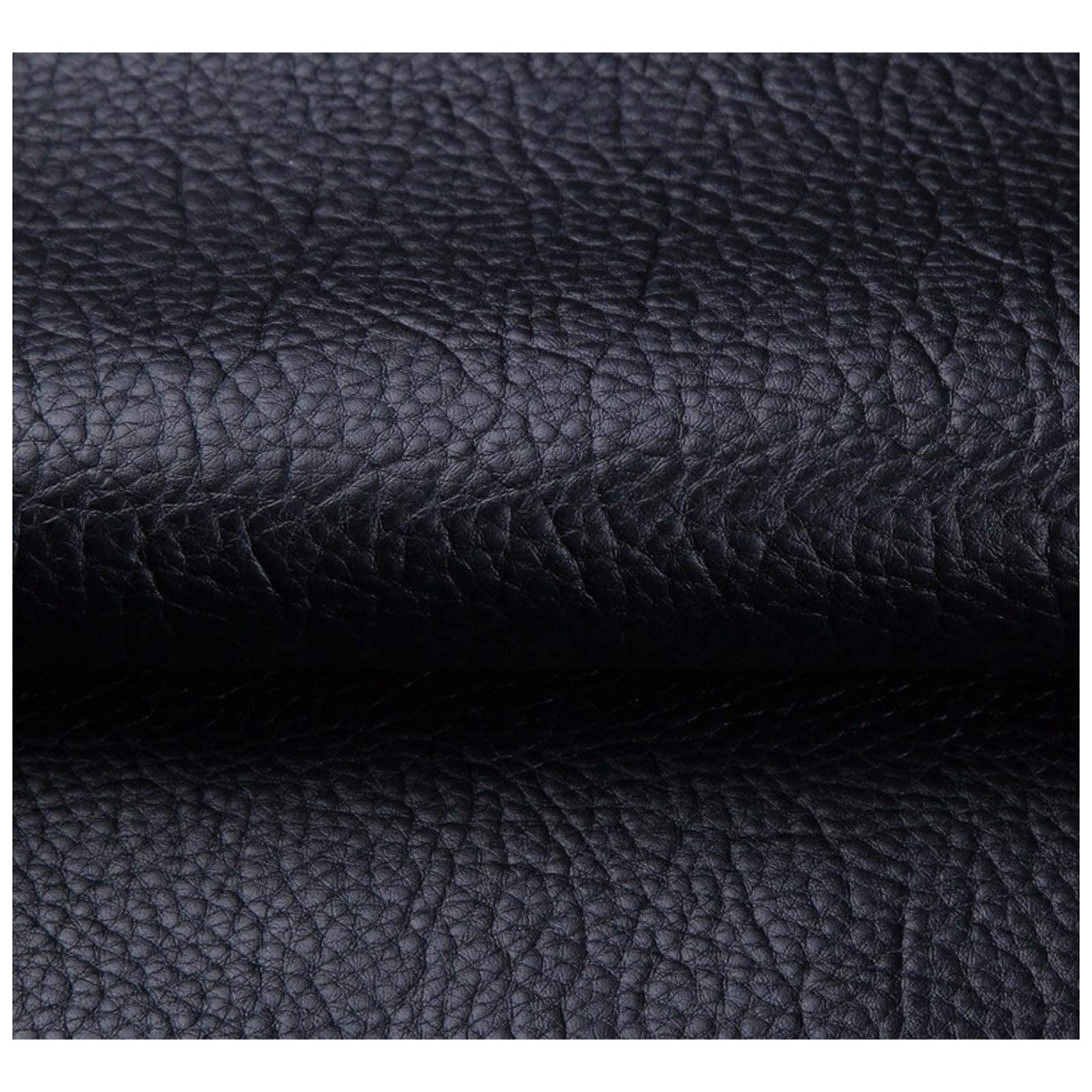 Faux Leather Fabric Lychee Texture 140cm/55'' Width Black Vinyl Leatherette Synthetic Leather Material for Upholstery Cars