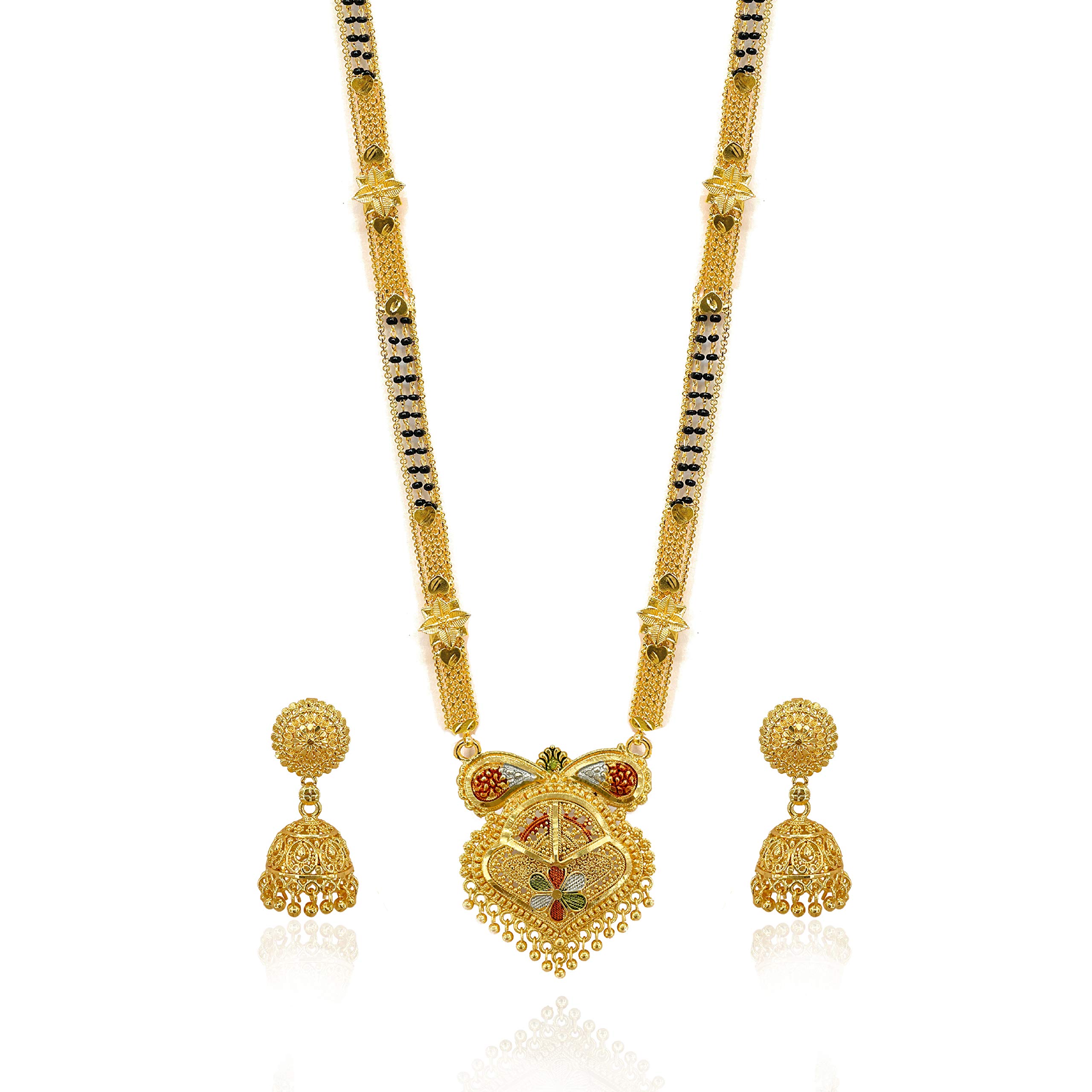 See full amazon price history chart for Brado Jewellery Traditional Gold Plated 30 inch Long 2 inch Earring Set Mangalsutra/Tanmaniya/nallapusalu/Black Beads Mangalsutr For Women and Girls Brado Jewellery Traditional Gold Plated 30 inch Long 2 inch Earring Set Mangalsutra/Tanmaniya/nallapusalu/Black Beads Mangalsutr For Women and Girls (B08Y6SPQ1V) Amazon Price History, Amazon Price Tracker