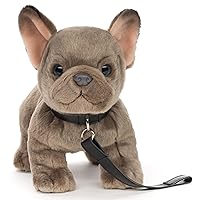Uni-Toys Peluche Bulldog francese con guinzaglio – 26 cm (lunghezza)