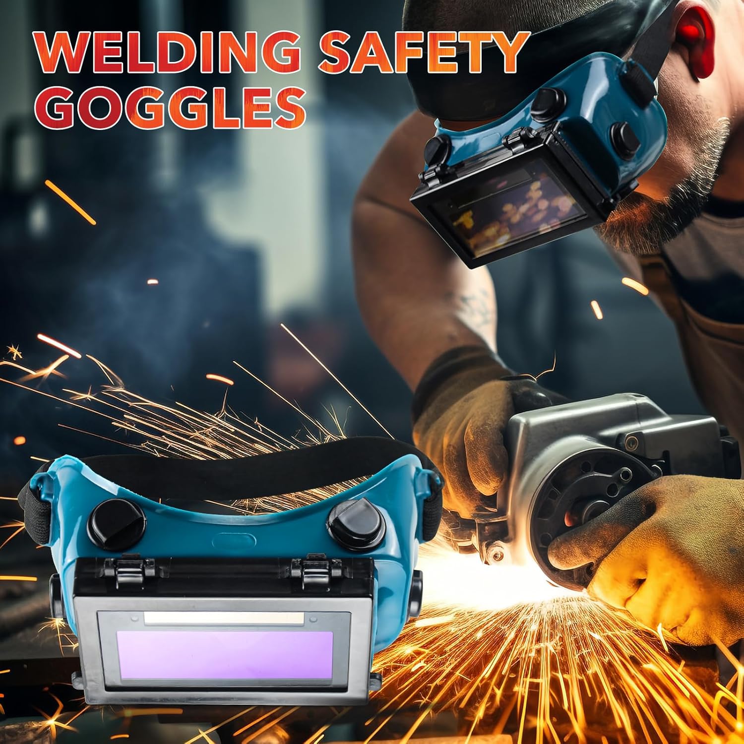 JustHot True Color Flip-Up Welding Glasses in Action