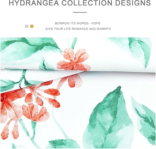 Miniatura 4 de Cortinas florales de hortensias de 84 pulgadas de largo, con ojales impresos, para sala de estar, dormitorio, oscurecimiento de habitación, ahorro