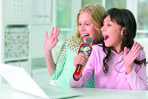 Miniatura 6 de Lexibook Micrófono inalámbrico milagroso con altavoz y luces, Bluetooth, función de cambio de voz, efectos de luz, puerto micro SD, USB, platarojo,