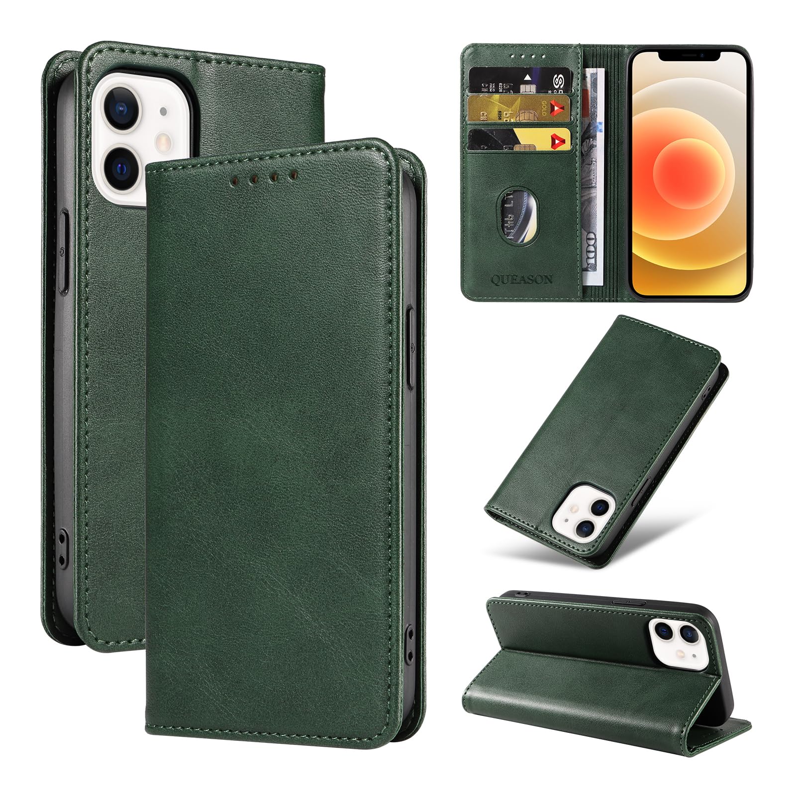 Amazon.co.jp: QUEASON【iPhone 12mini 用 ケース 手帳型】マグネット