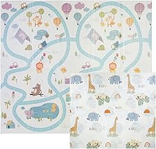 CCLIFE Alfombra Bebé Acolchada Plegable Reversible 196x176x1 cm, Tapete de Actividades Gateo XPE para Suelo Infantil, Colchoneta para Niños y Niñas