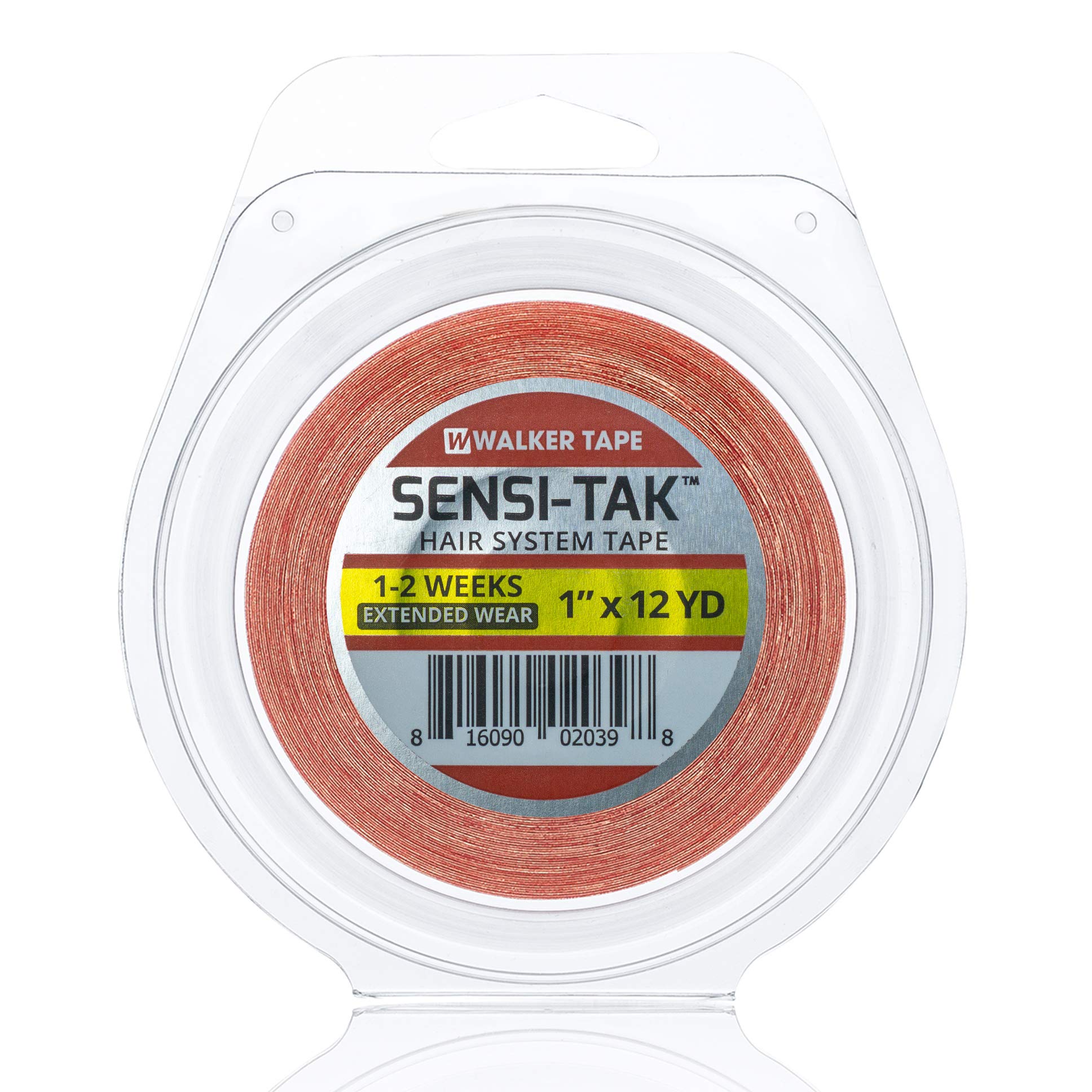 WALKER TAPE Sensi-Tak Plastic Red Liner Tape Roll (1.0" X12 Yard)