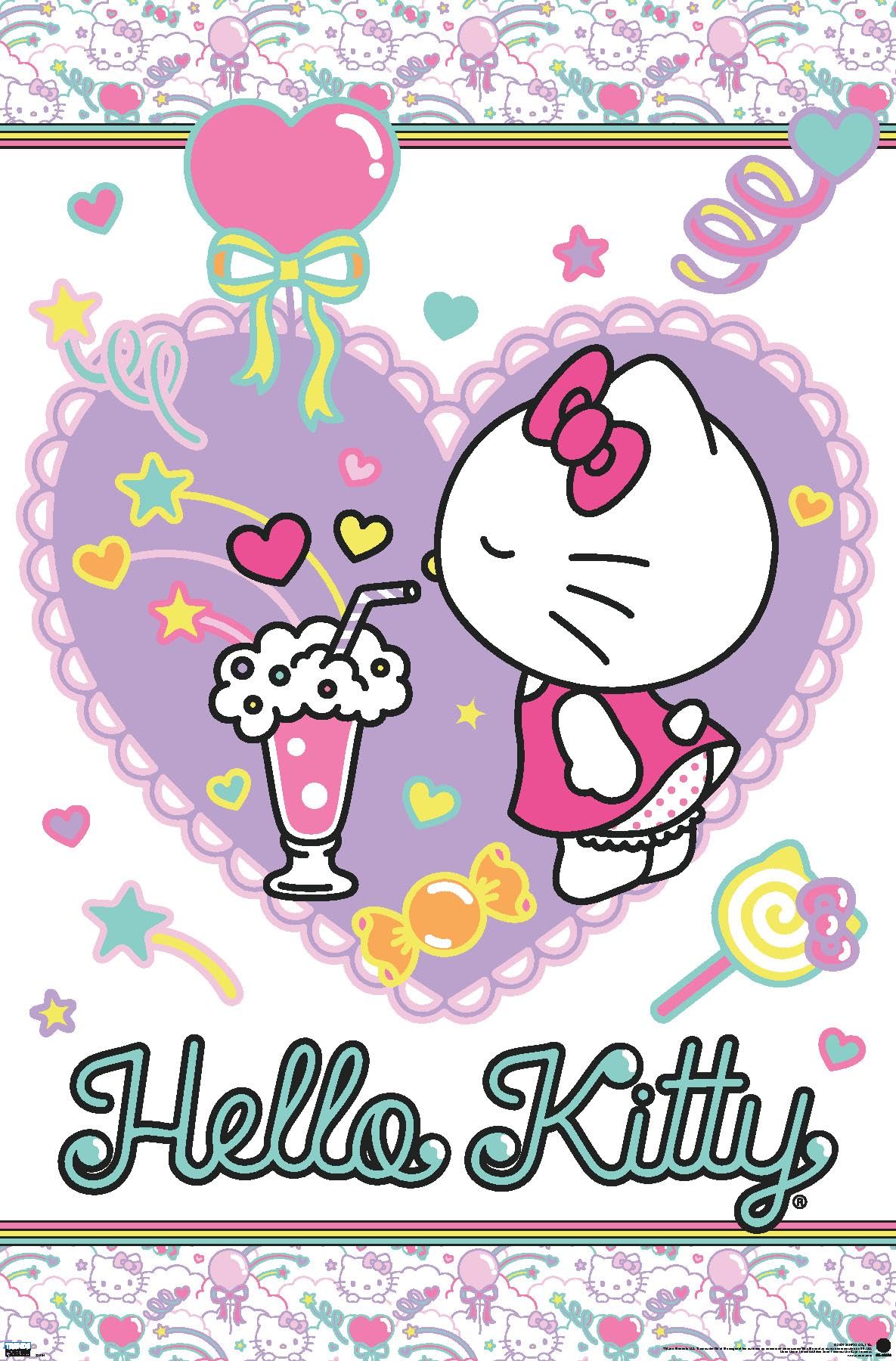 Photo 1 of ***UNKNOWN SIZE***Trends International Hello Kitty: 21 Sugar Rush – Heart Wall Poster, 34L x 22.4W, Premium Unframed Version