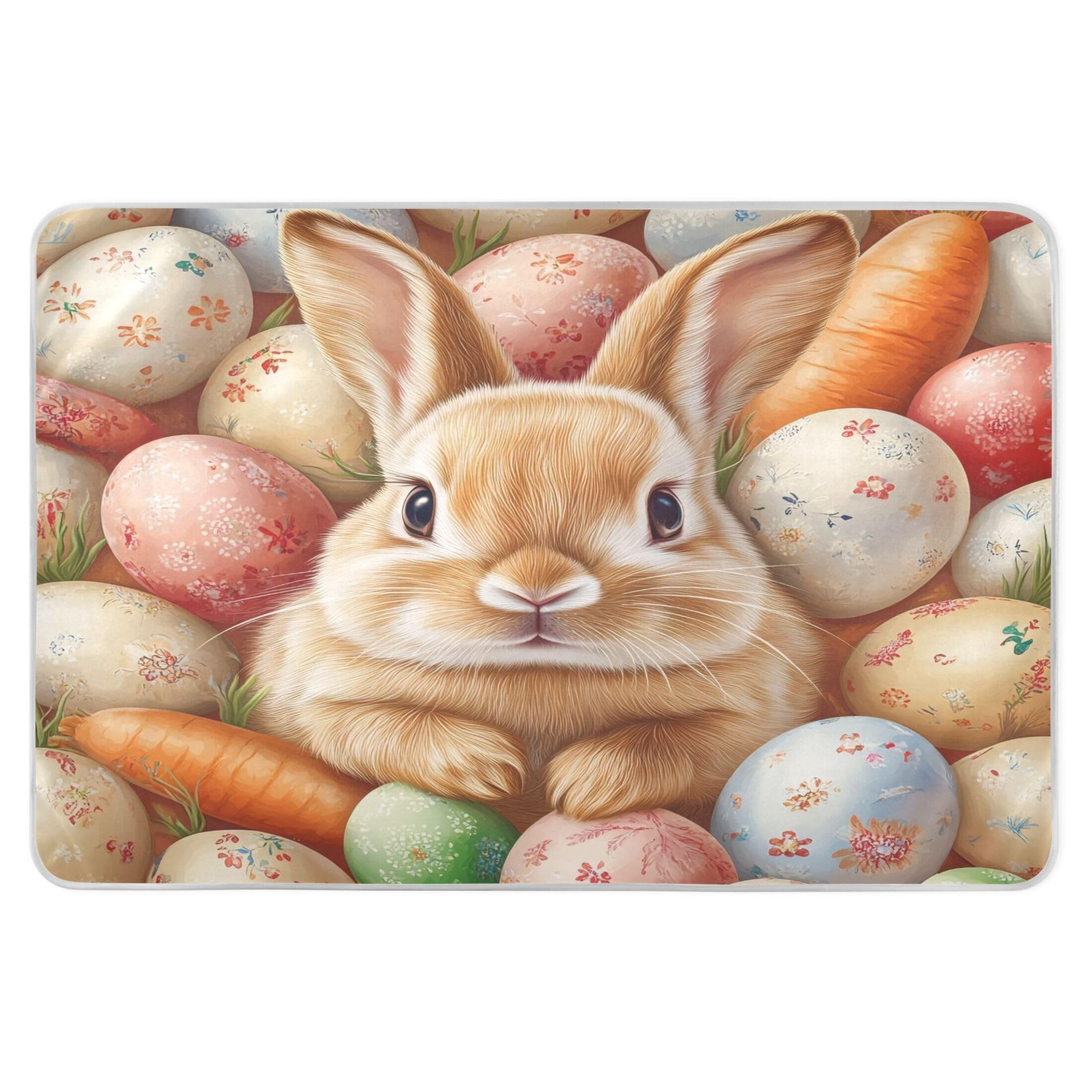 Takiito Bunny Eggs Bed Pad Reusable Bed Underpad Washable Waterproof Leak-Proof Quick Dry Incontinence Pee Pad for Toddlers Kids Adults Pets 34x52 in