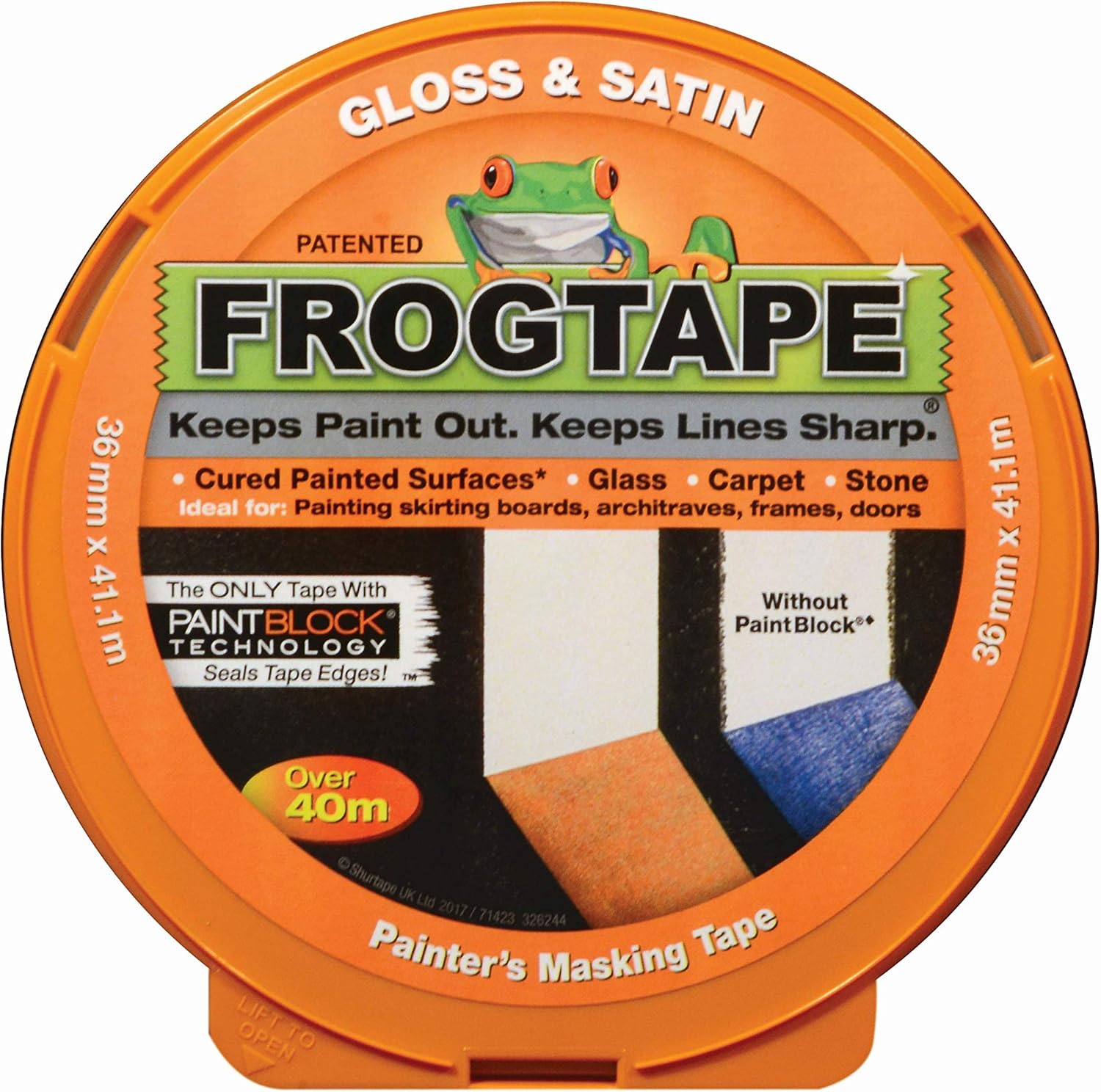 Frog Tape Orange Gloss & Satin Painters Masking Tape 36mm x
