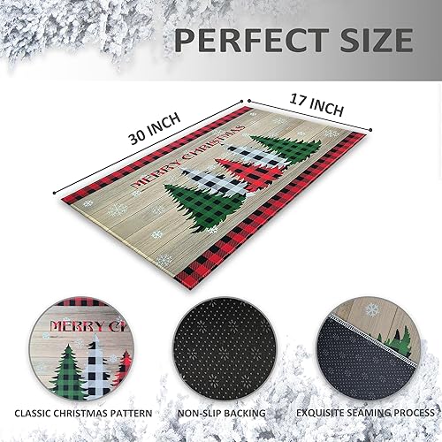 Miniatura 3 de Tapete de Navidad para entrada al aire libre, antideslizante, tapete de Navidad para puerta delantera, decorativo, lavable, de bienvenida de